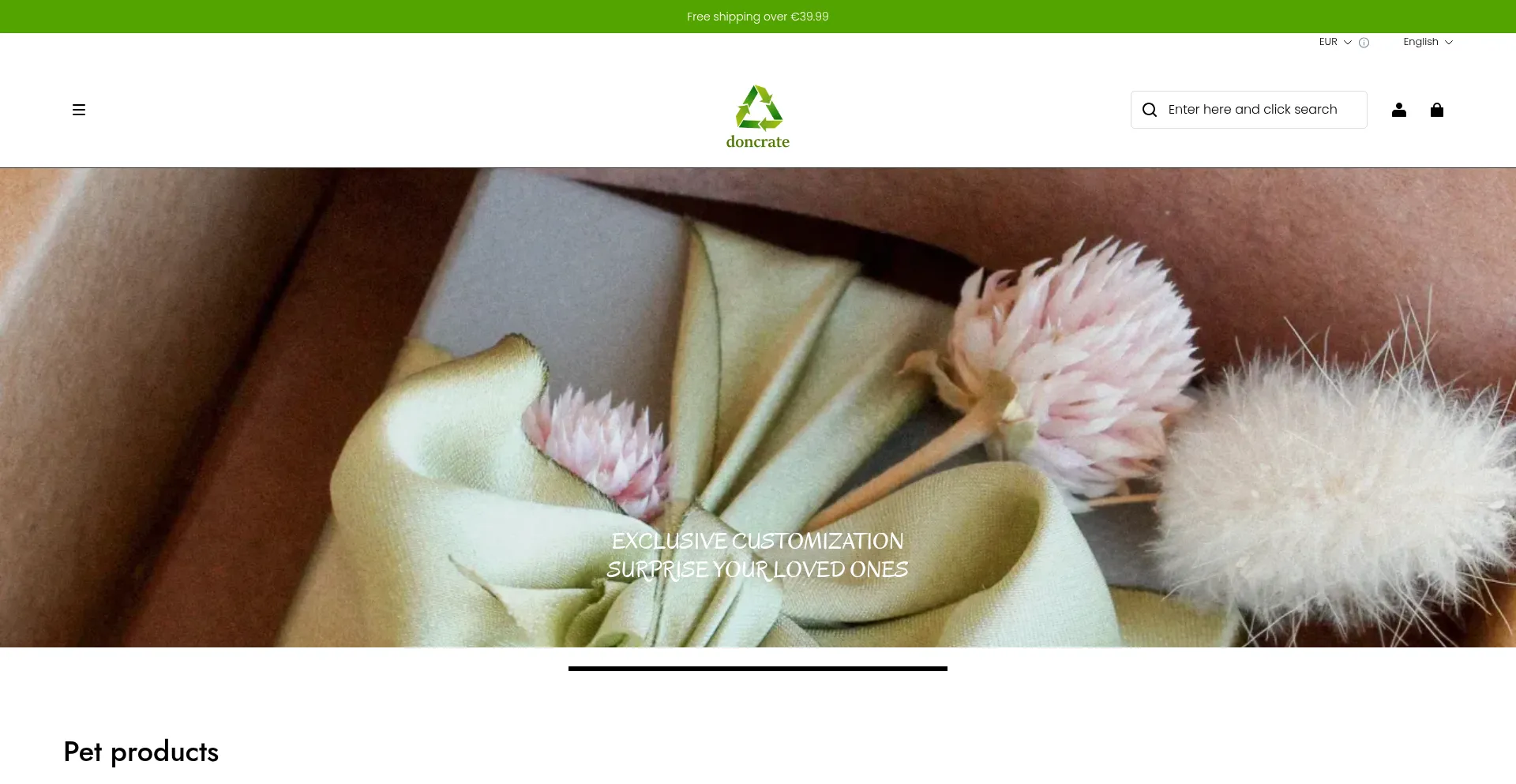Website screenshot of Doncrate.com