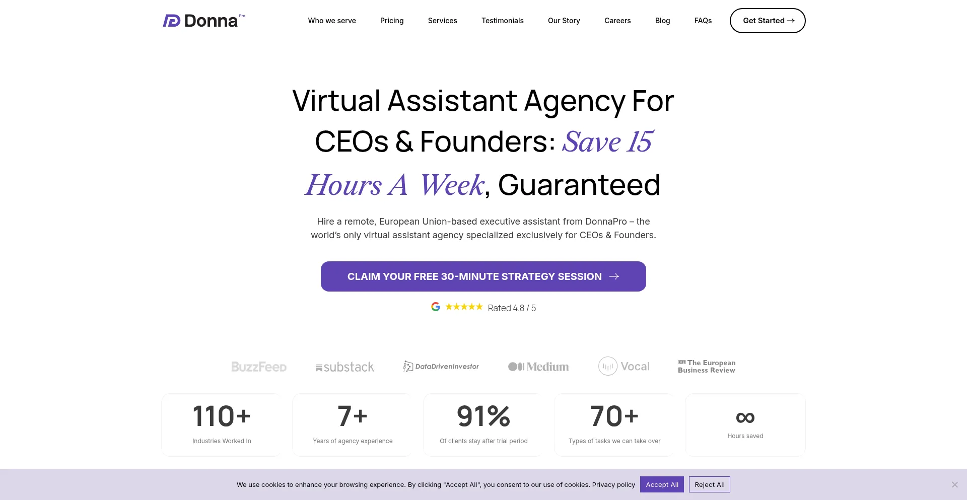 Donnapro.com Screenshot