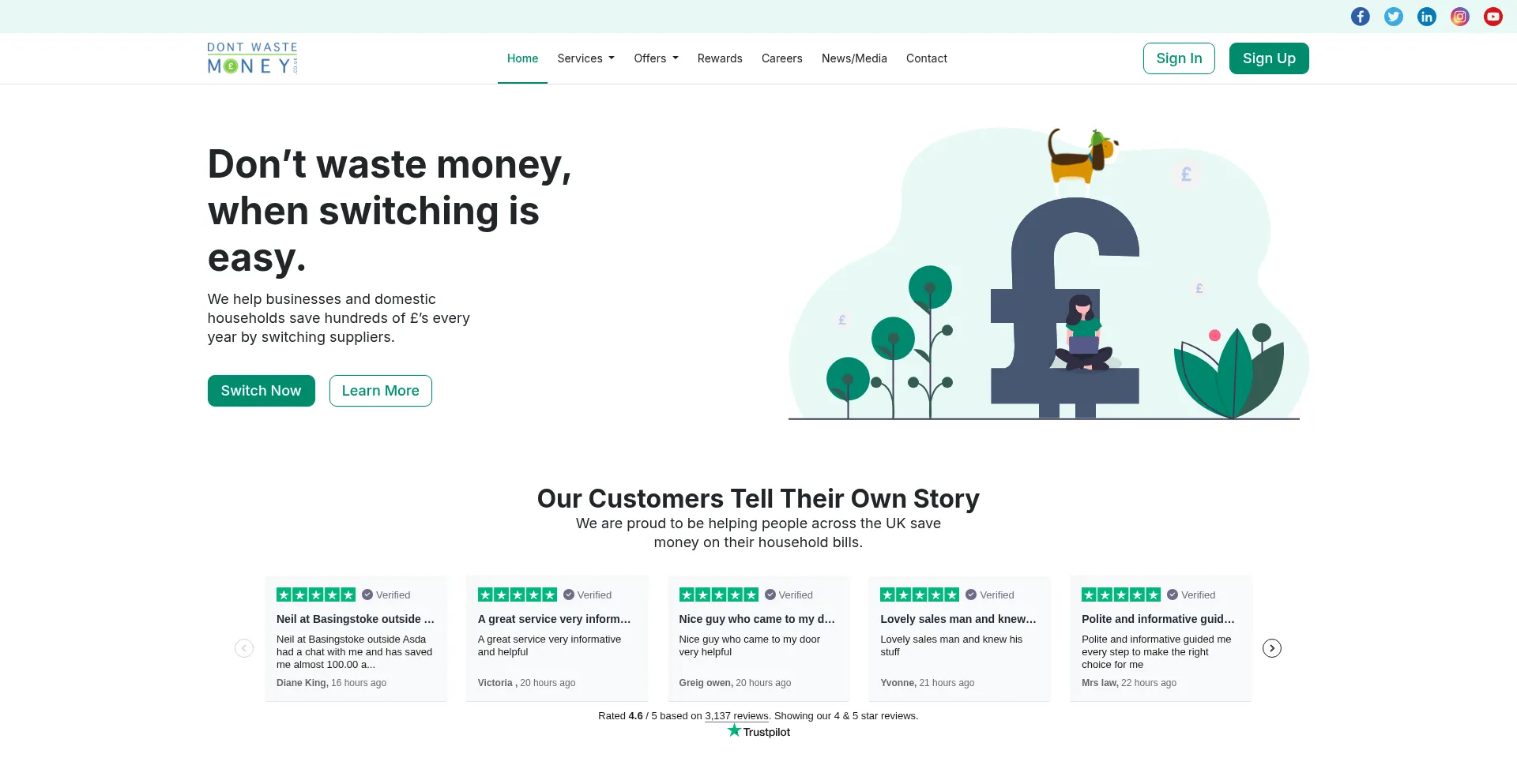 Dontwastemoney.co.uk Screenshot