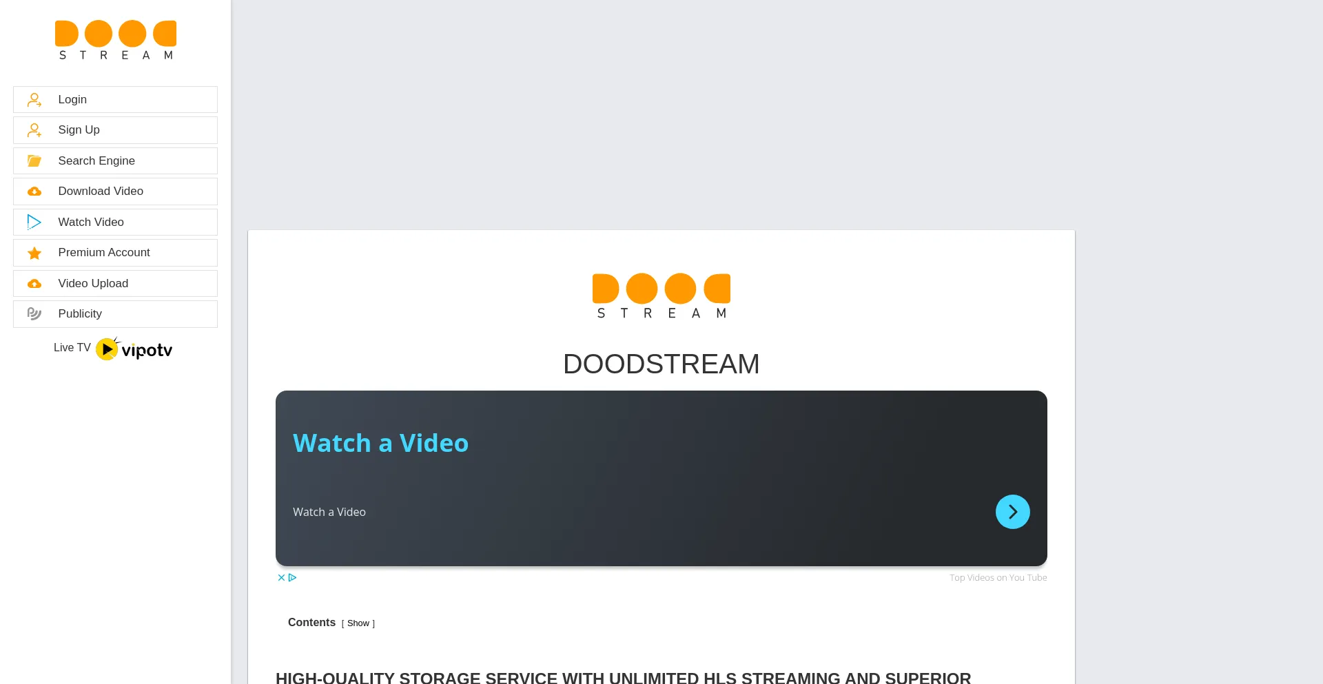 Website screenshot of Doodstream.com.tr