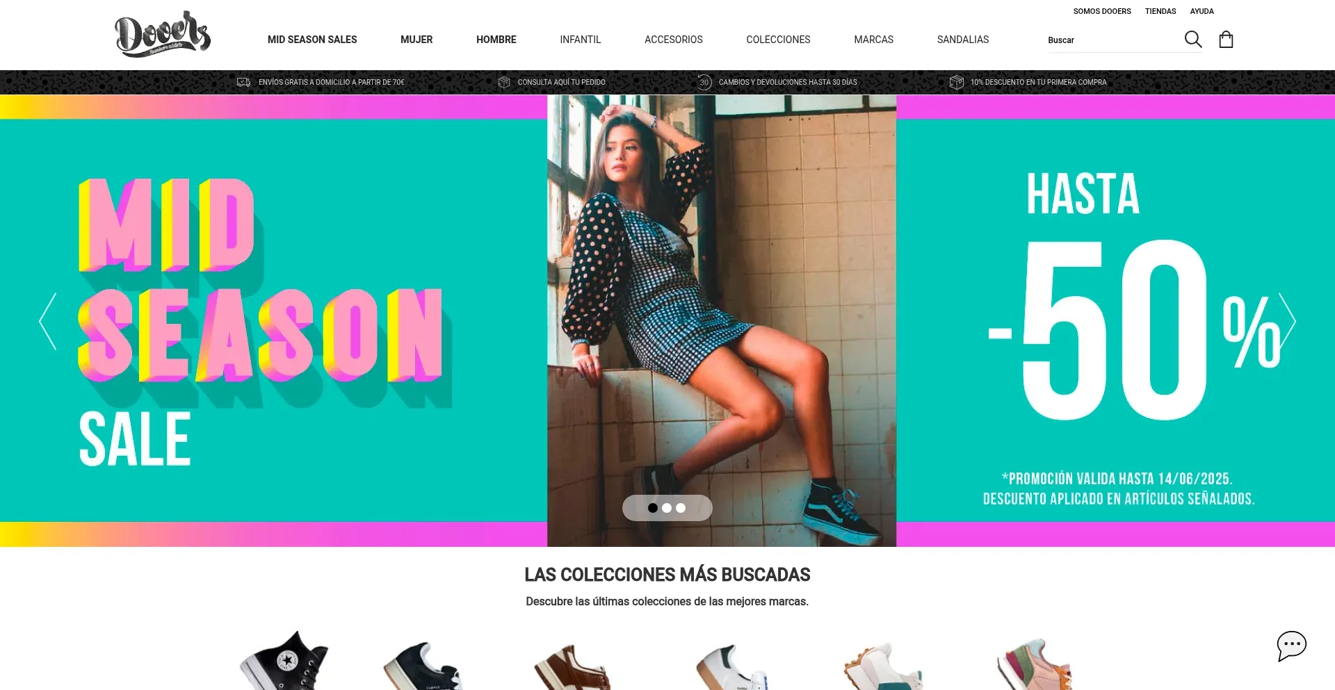 Website screenshot of Dooerssneakers.com