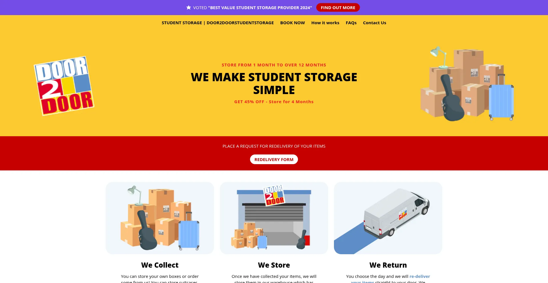 Door2doorstudentstorage.com Screenshot