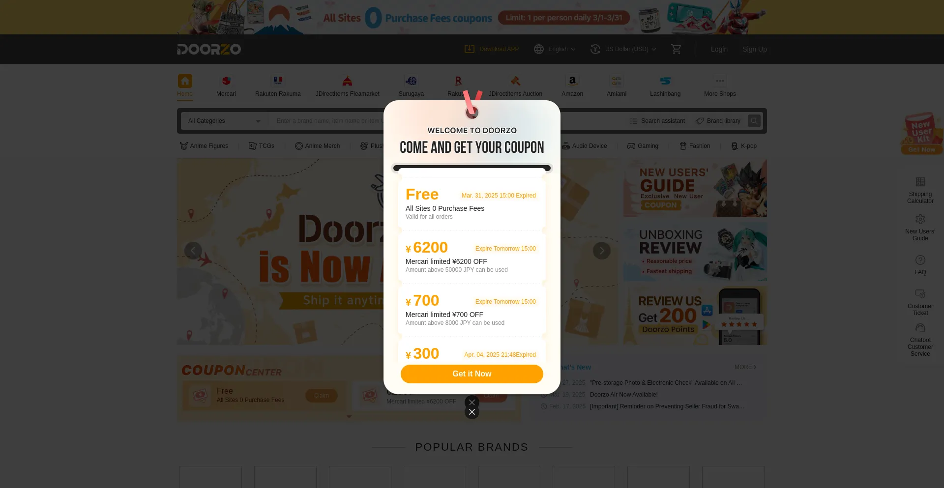 Website screenshot of Doorzo.com