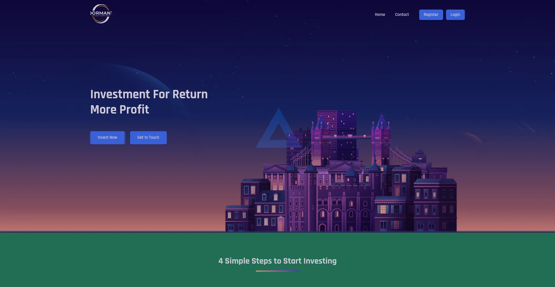 Website screenshot of Dormantaccinvestment.com