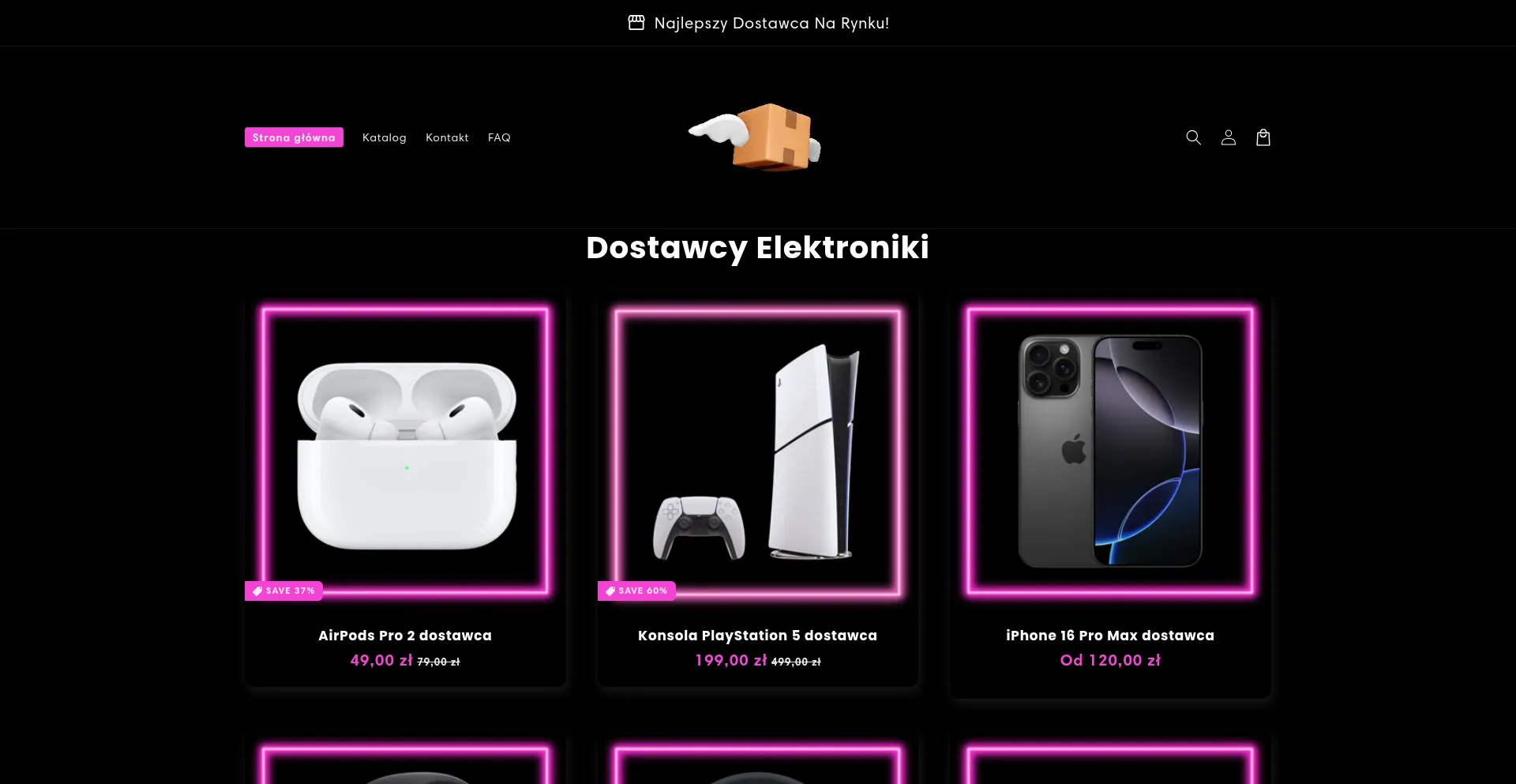 Website screenshot of Dostawca.me