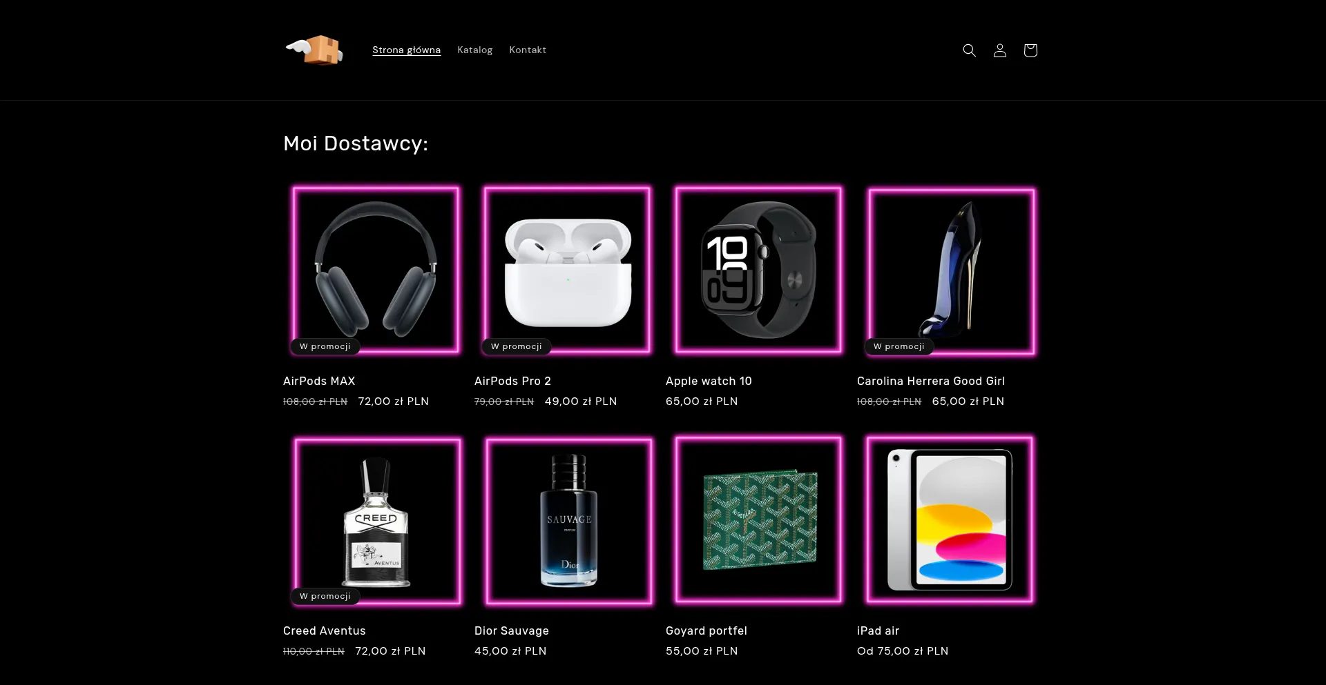 Website screenshot of Dostawca.store