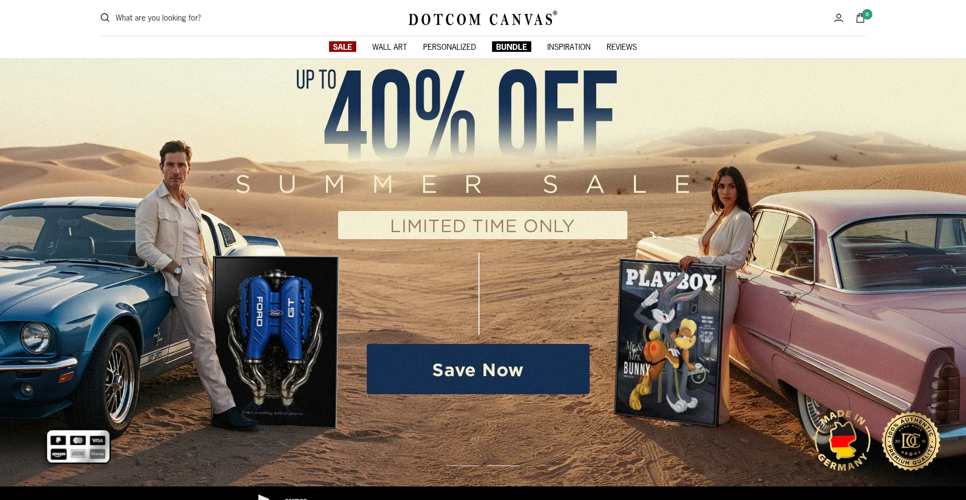 Website screenshot of Dotcomcanvas.de