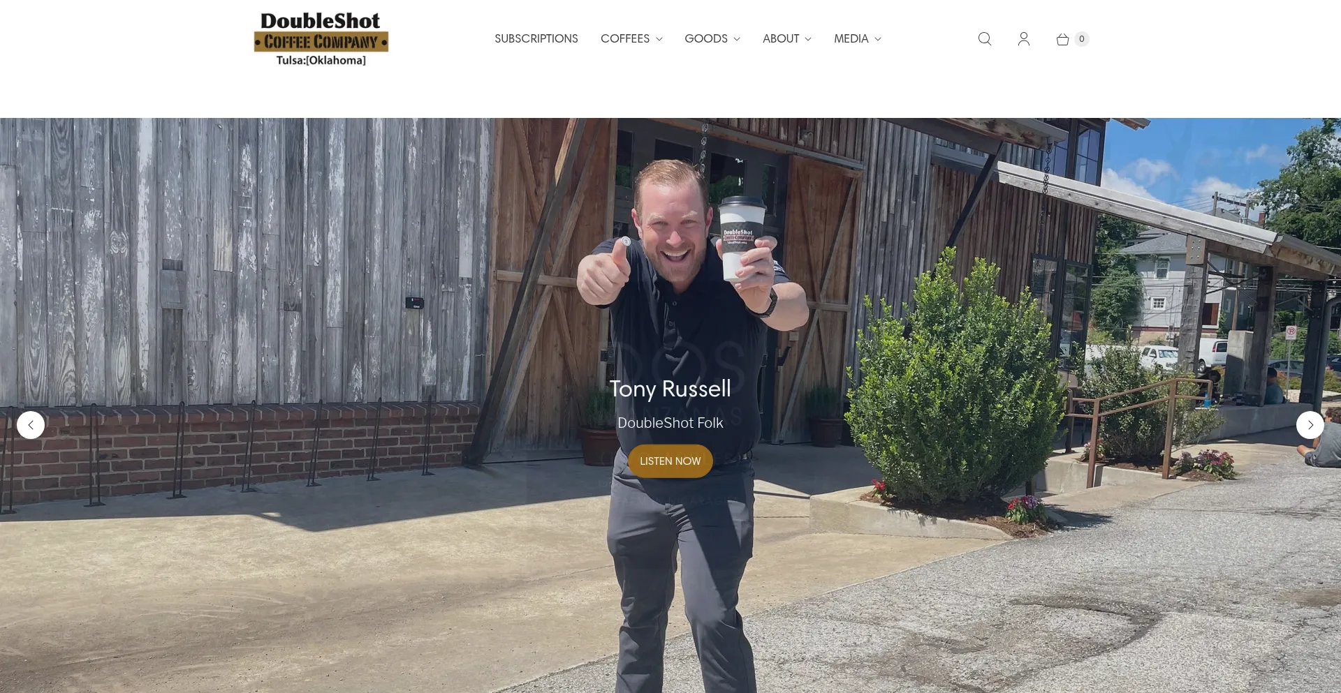 Website screenshot of Doubleshotcoffee.com