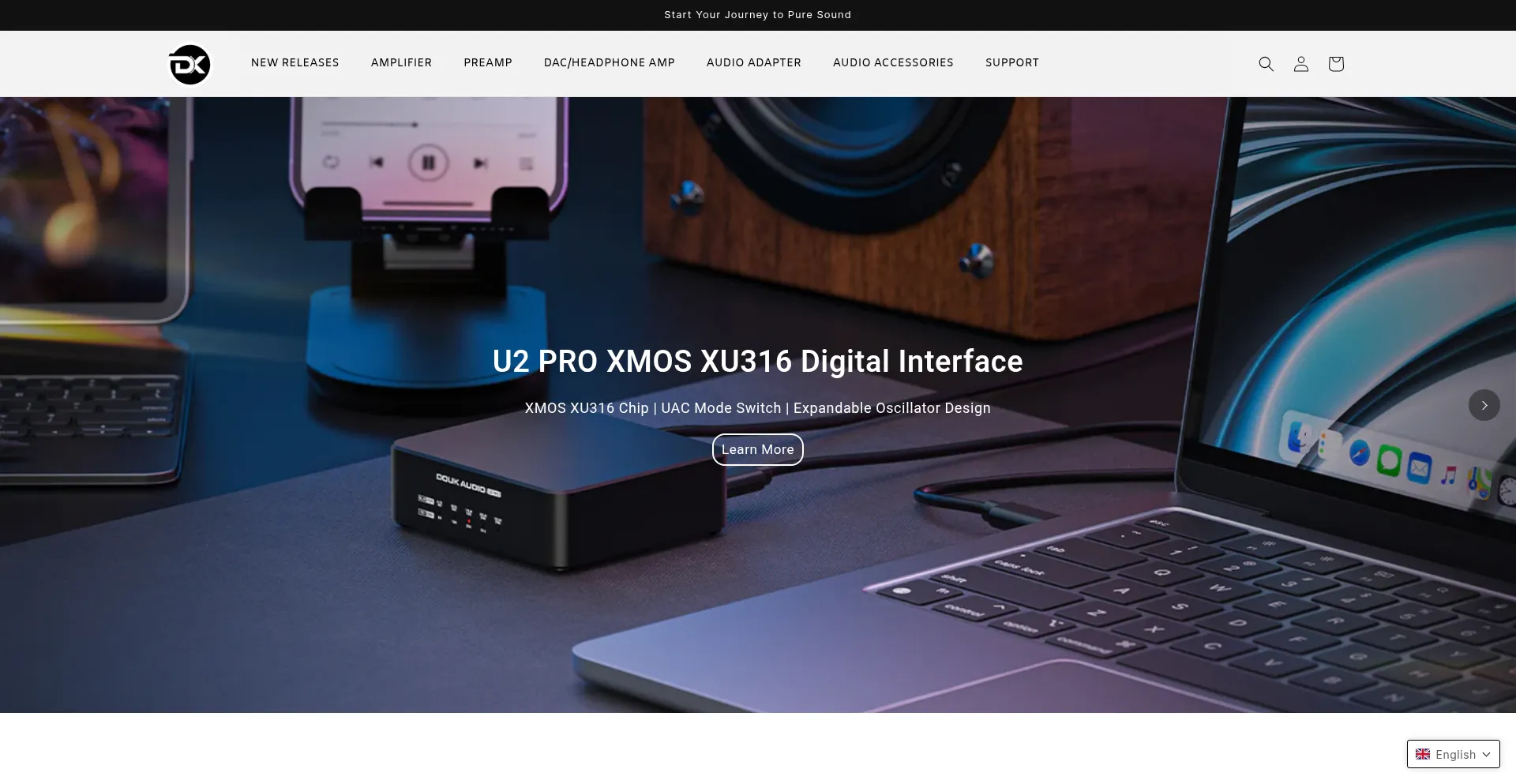 Website screenshot of Doukaudio.com