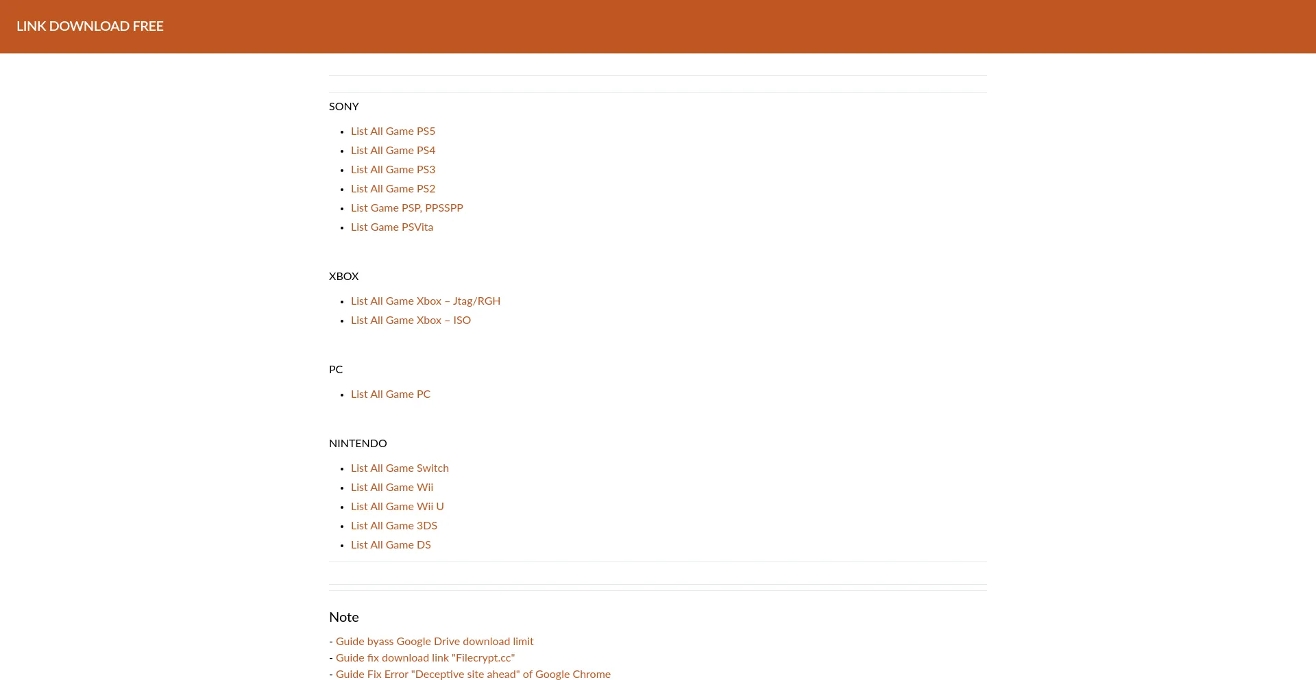Website screenshot of Downloadgameps3.net
