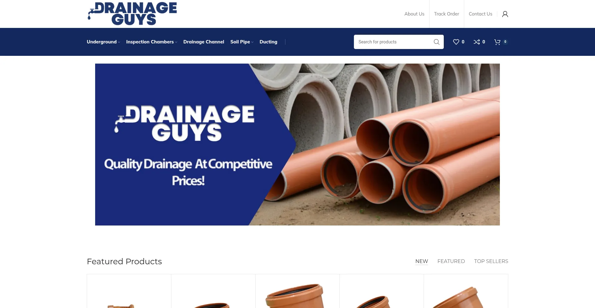 Website screenshot of Drainageguys.co.uk