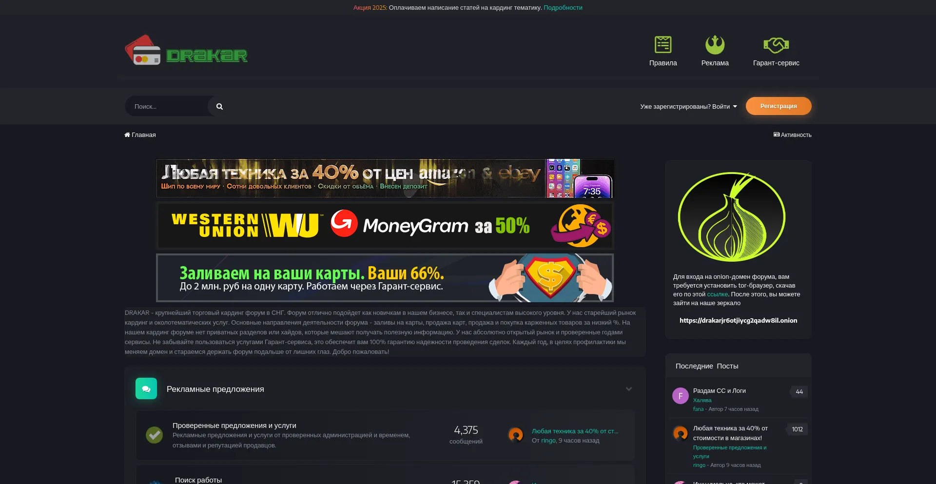 Website screenshot of Drakar.ws