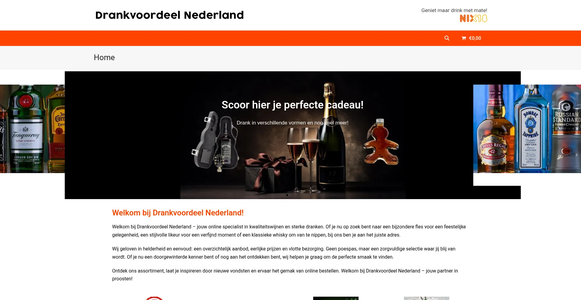 Website screenshot of Drankvoordeelnederland.nl