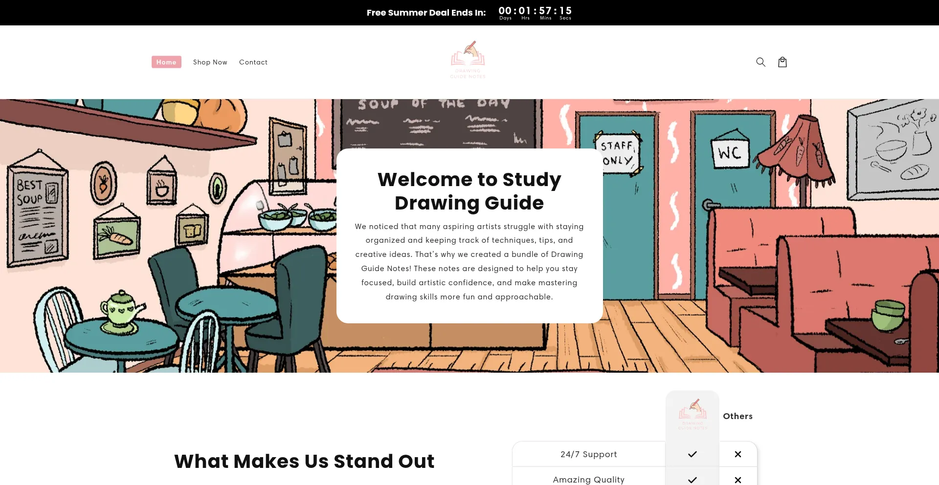 Website screenshot of Drawwellguide.com