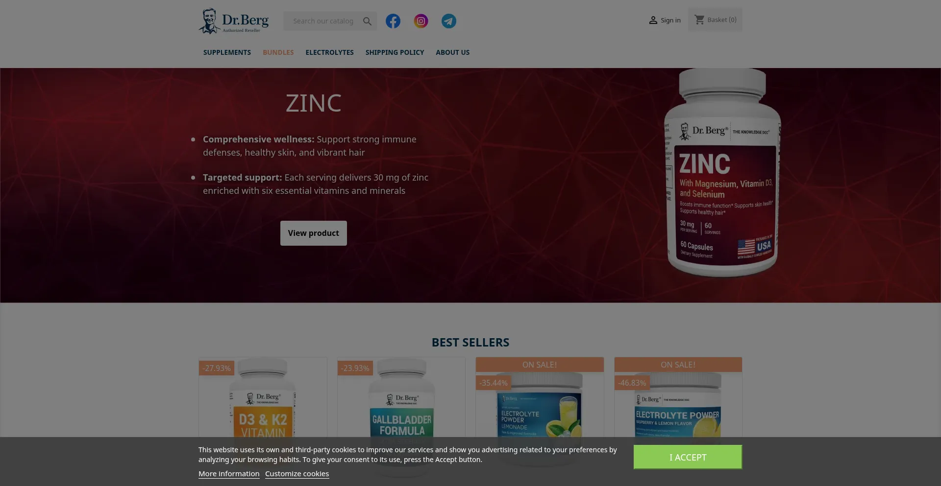 Website screenshot of Drberg.uk