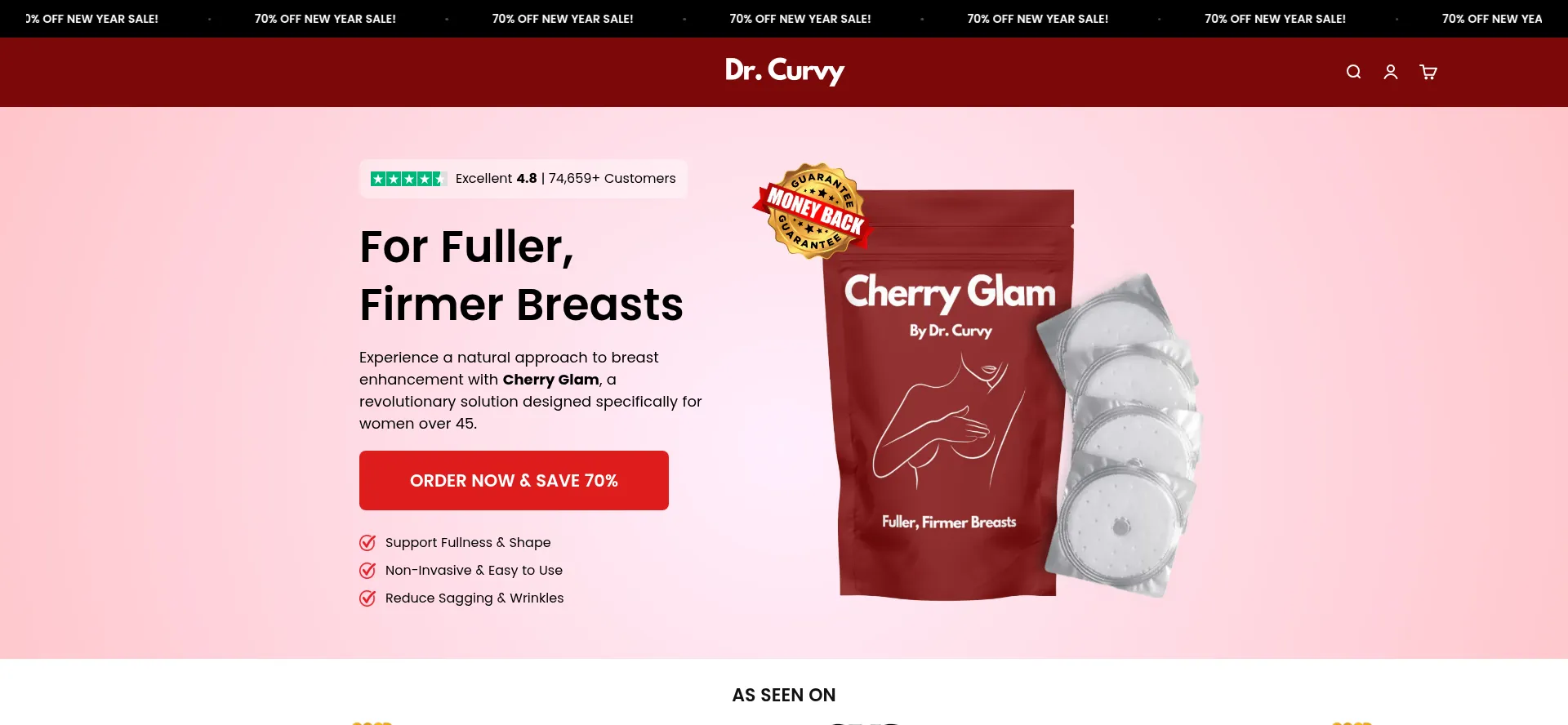 Website screenshot of Drcurvy.co