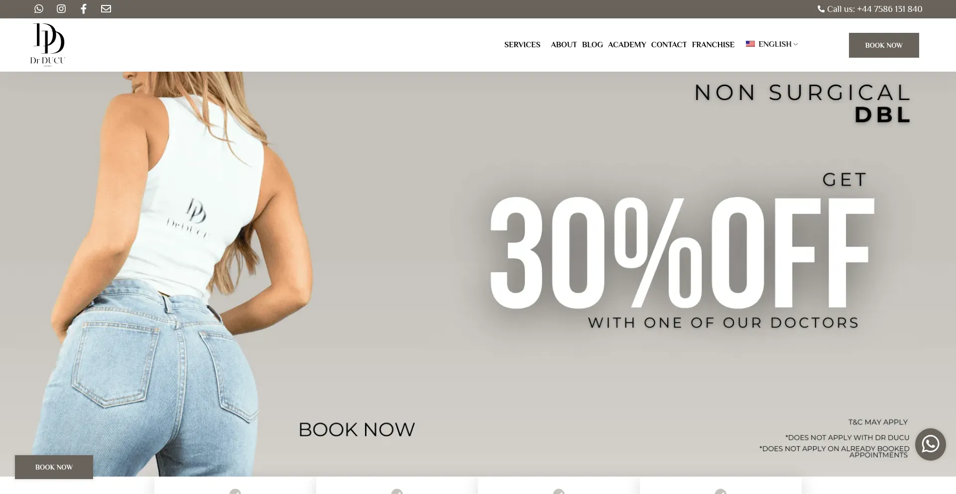 Website screenshot of Drducuclinics.com