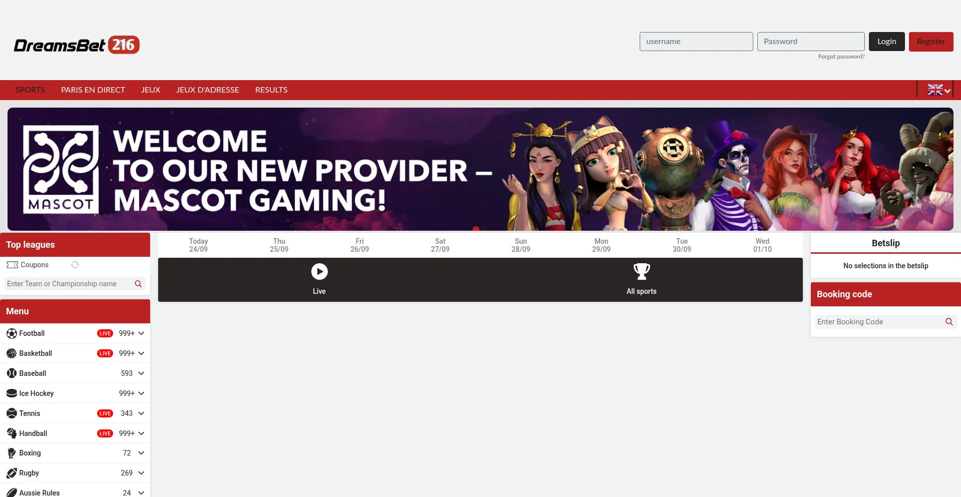 Dreambet216.com Screenshot
