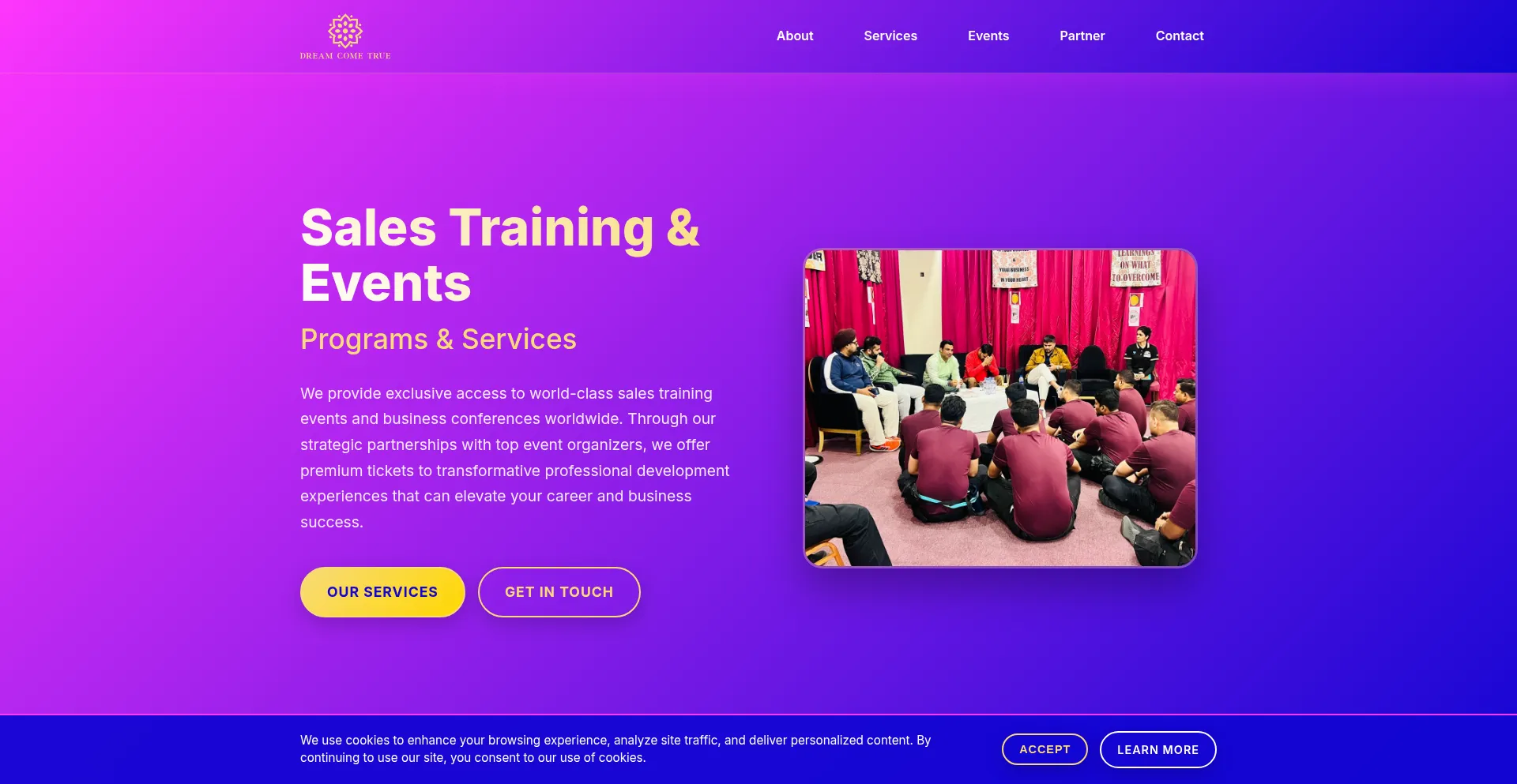 Website screenshot of Dreamcometrueticketing.com