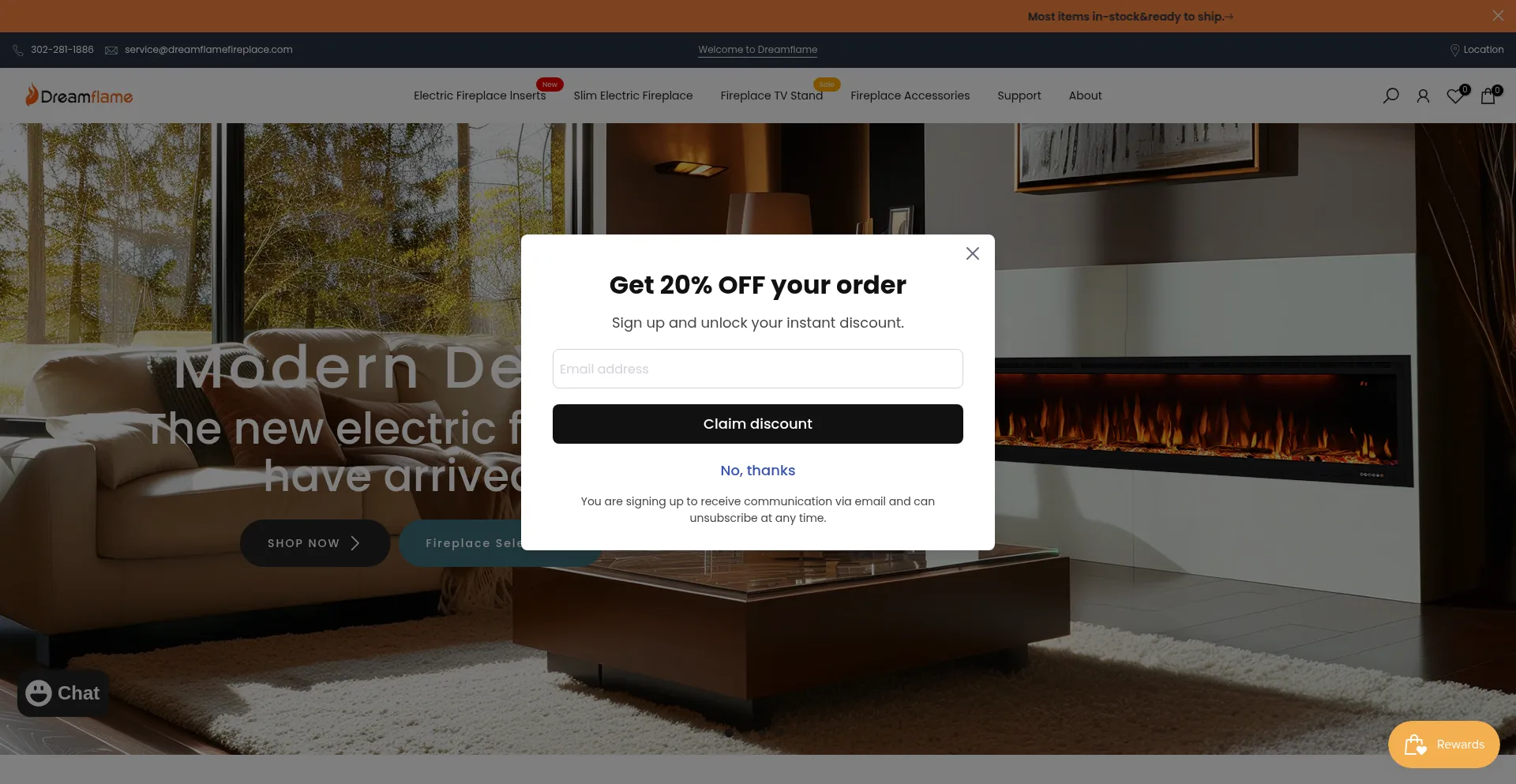 Dreamflamefireplace.com Screenshot