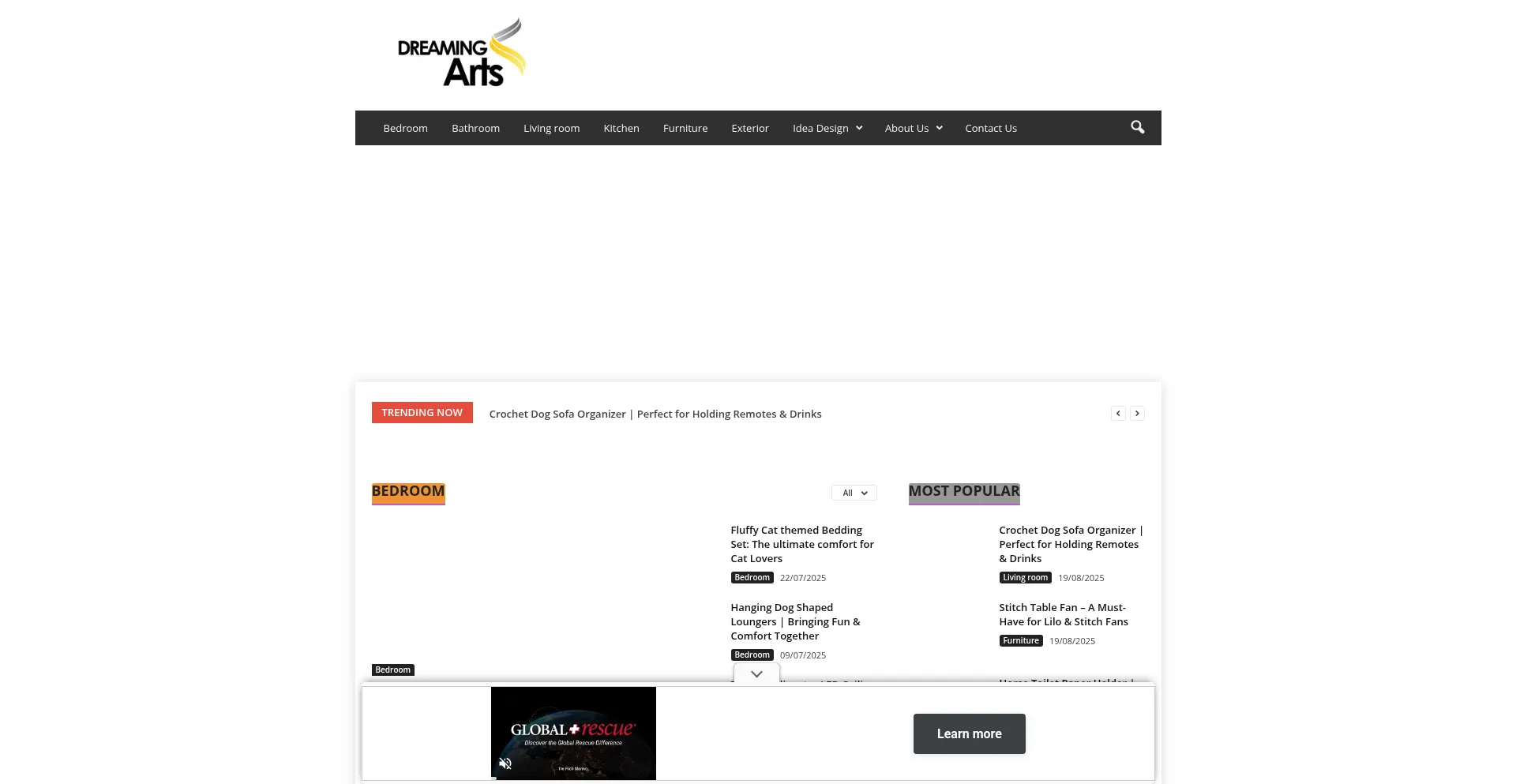 Website screenshot of Dreamingartsus.com
