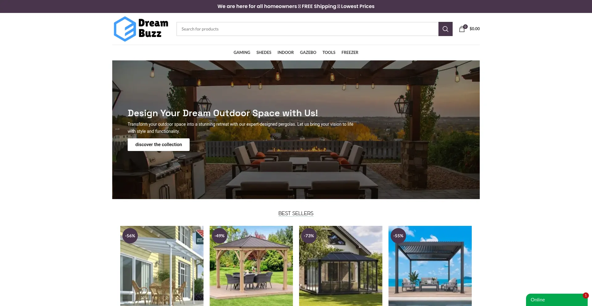 Website screenshot of Dreamzbuzz.com