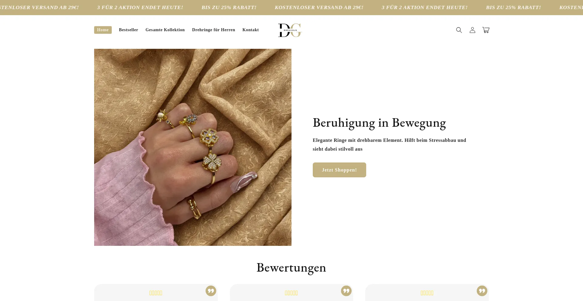 Website screenshot of Drehgold.de
