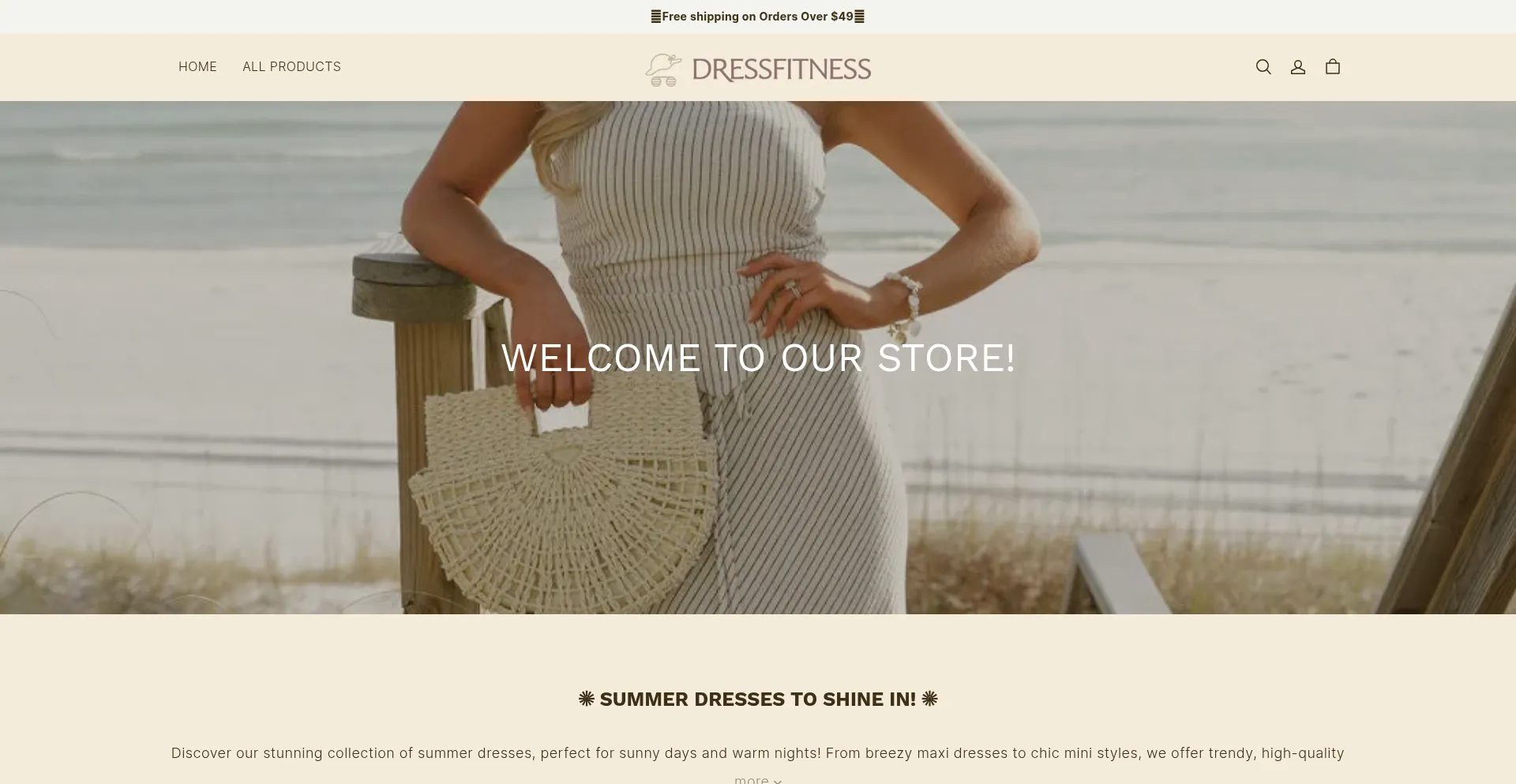 Website screenshot of Dressfitness.com