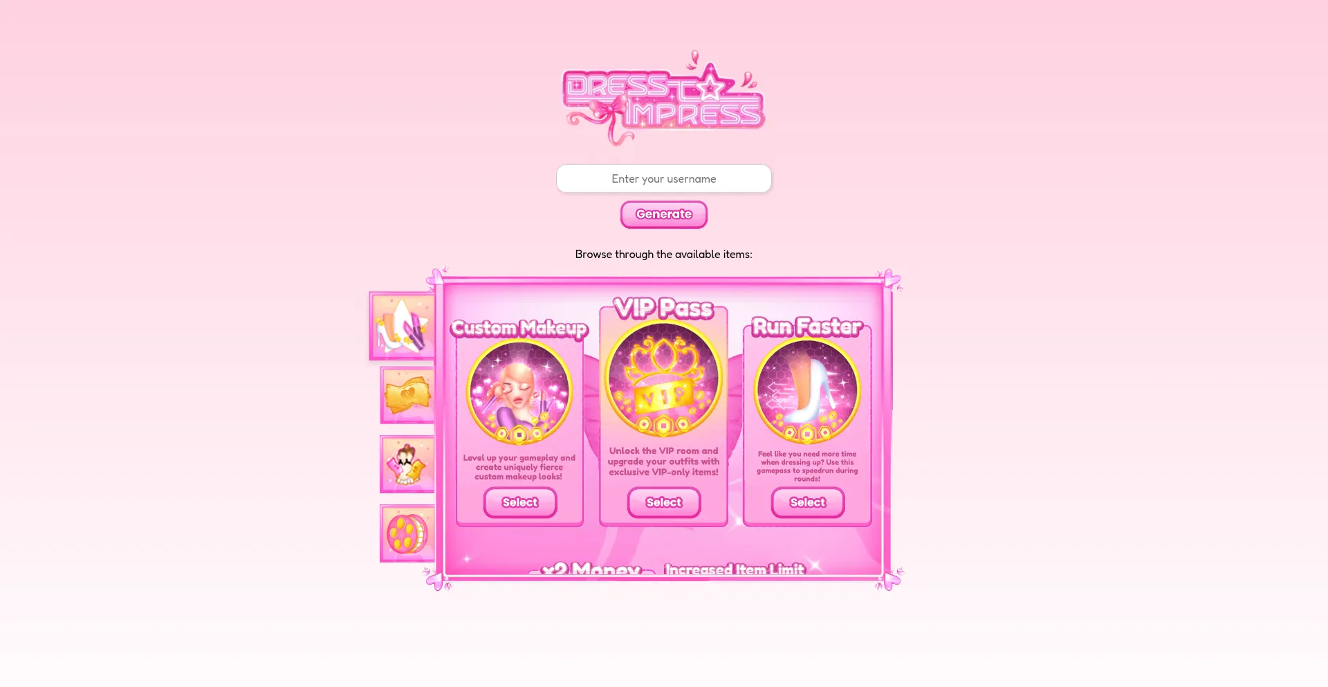Website screenshot of Dresstoimpressvip.pages.dev