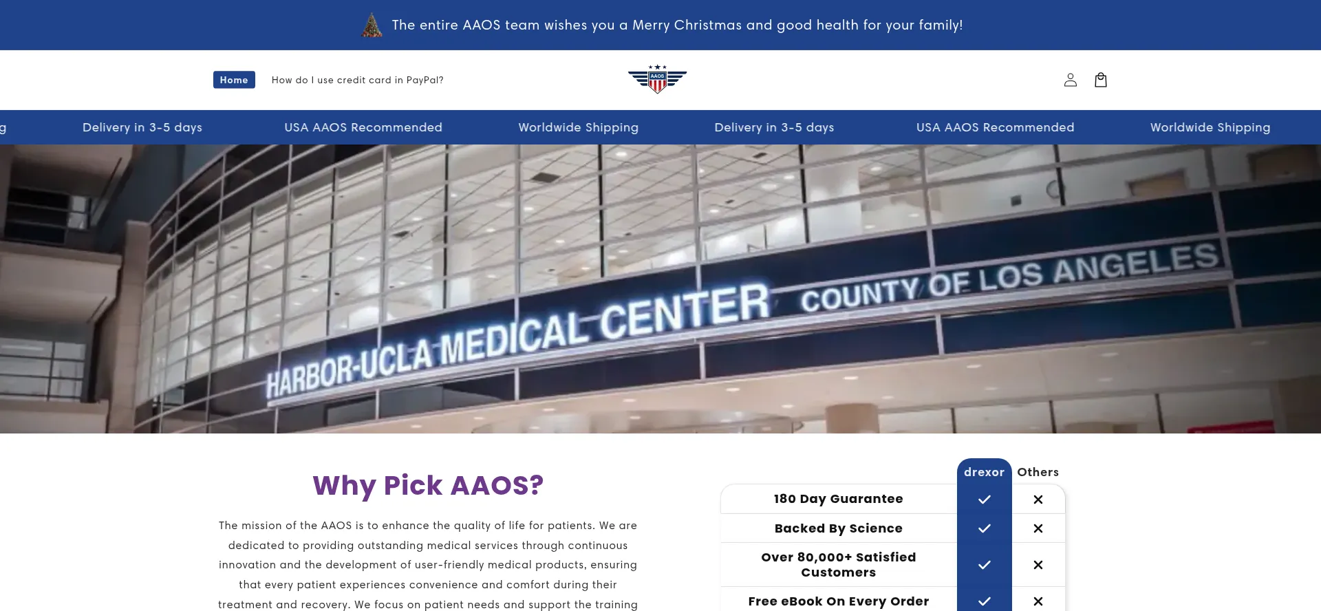 Website screenshot of Drexor.store