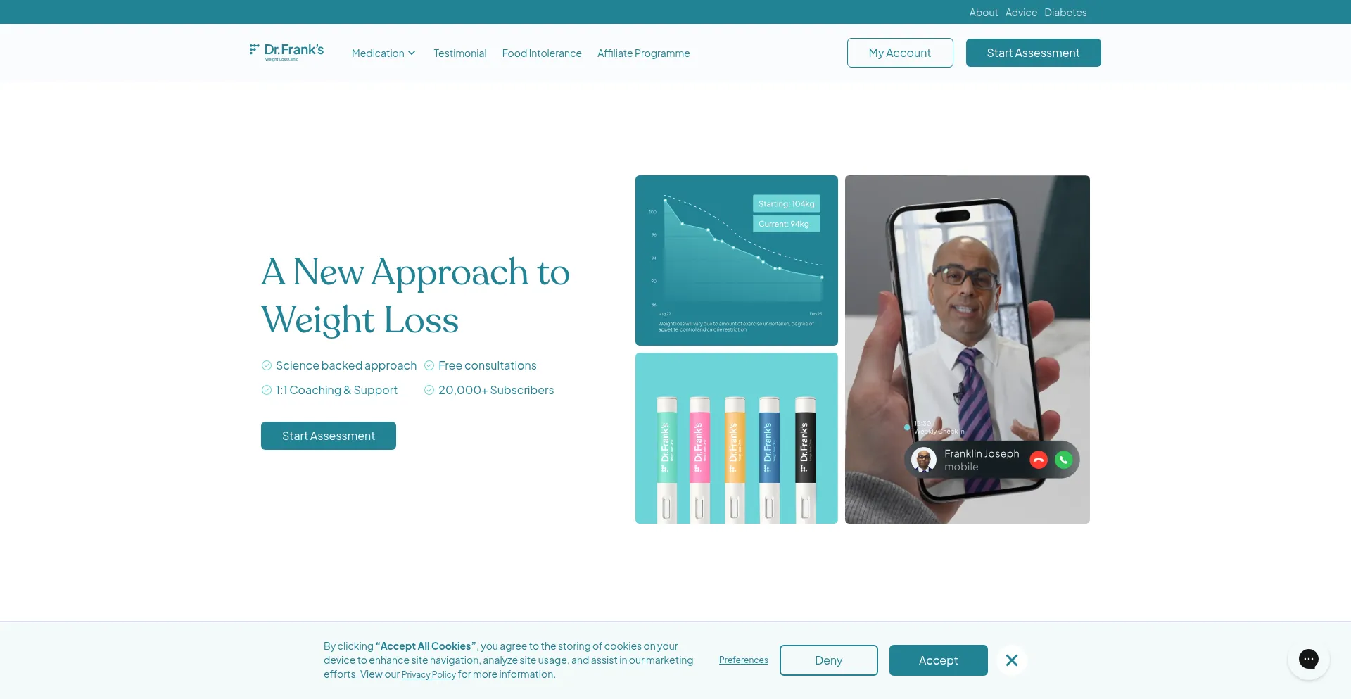 Website screenshot of Drfranks.co.uk