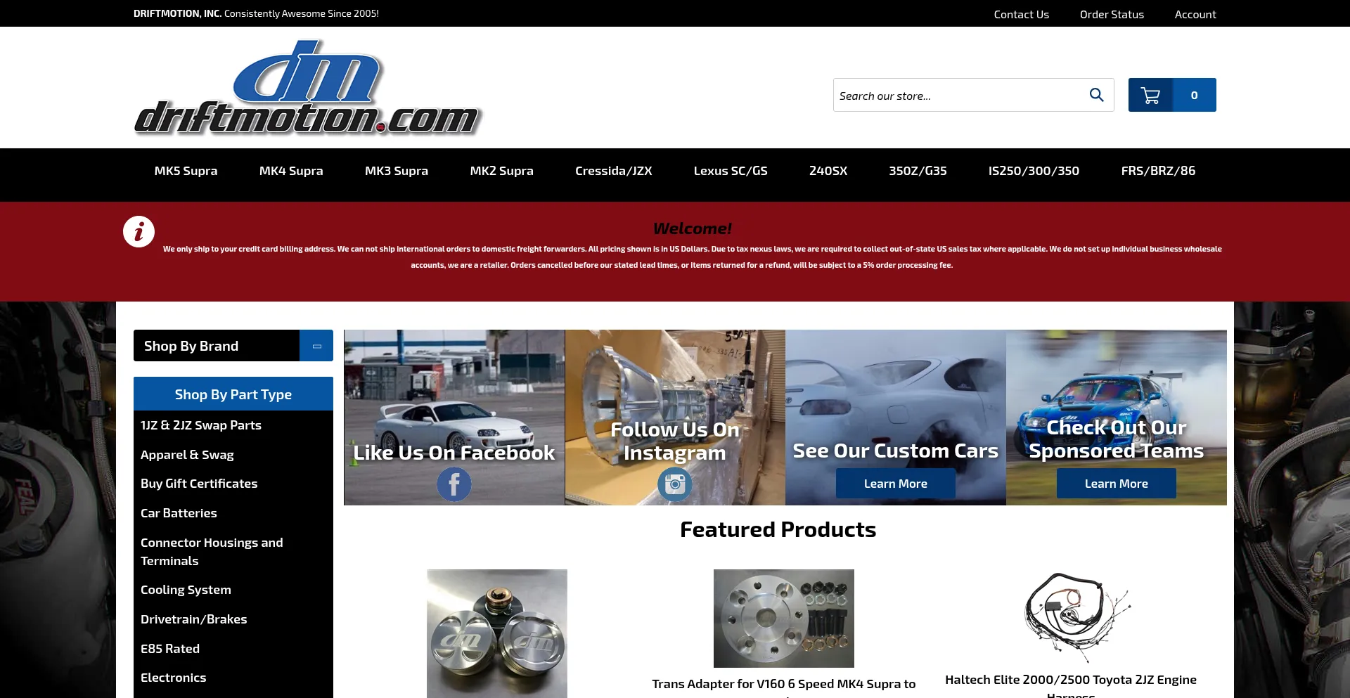 Website screenshot of Driftmotion.com