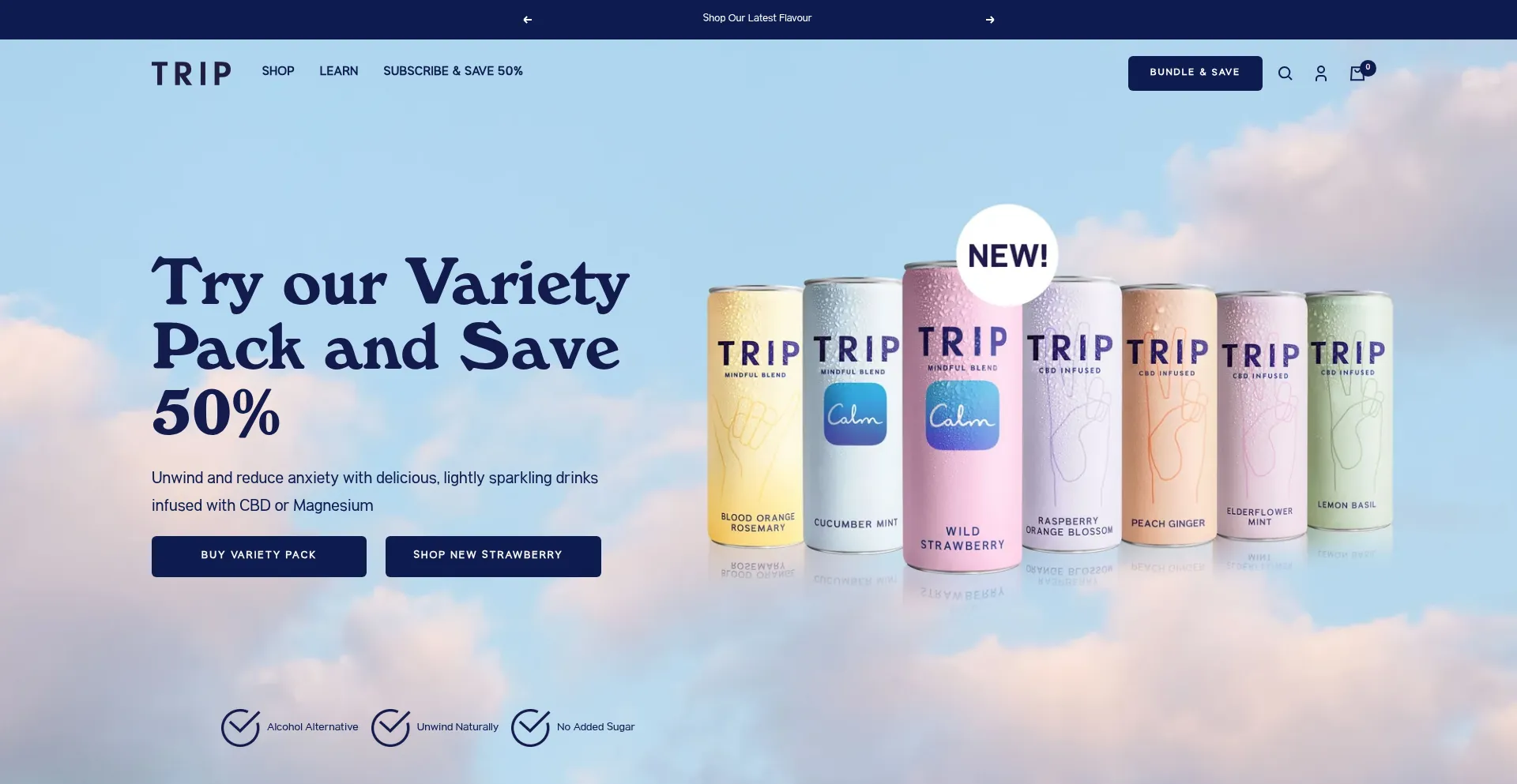 Website screenshot of Drink-trip.com