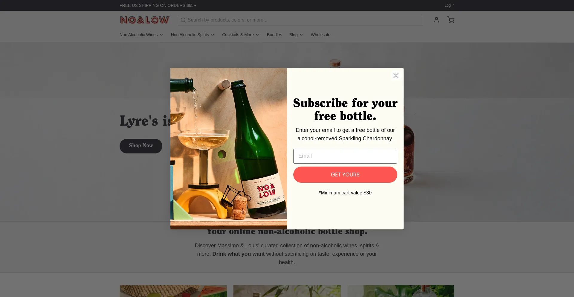 Website screenshot of Drinknolow.com
