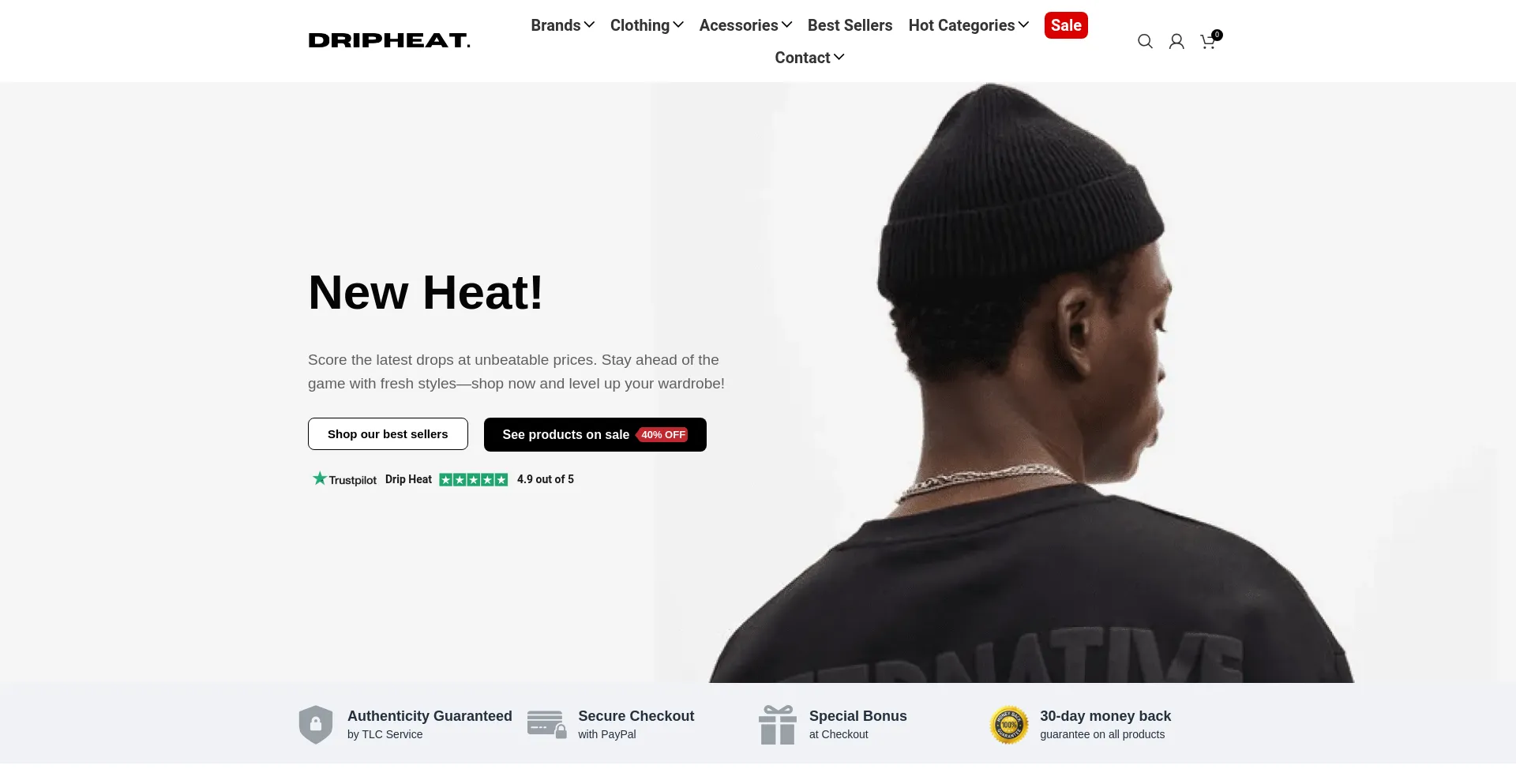 Website screenshot of Dripheat.com