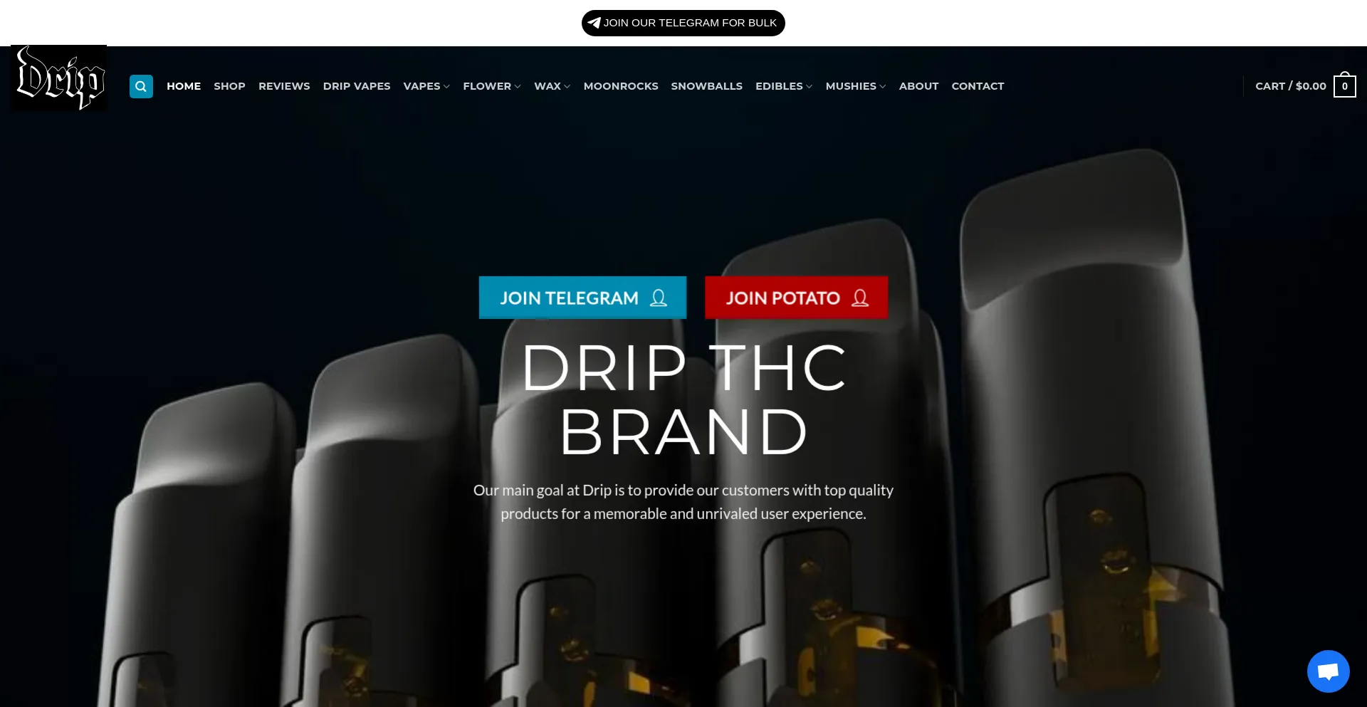 Website screenshot of Dripthcbrand.com