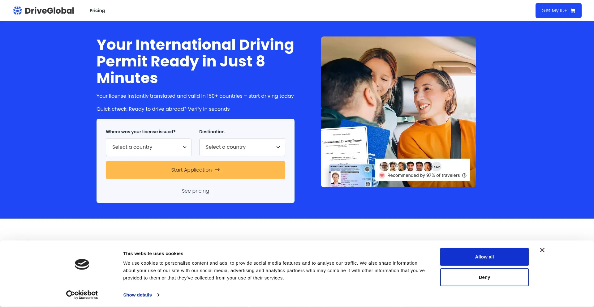 Website screenshot of Driveglobal.co