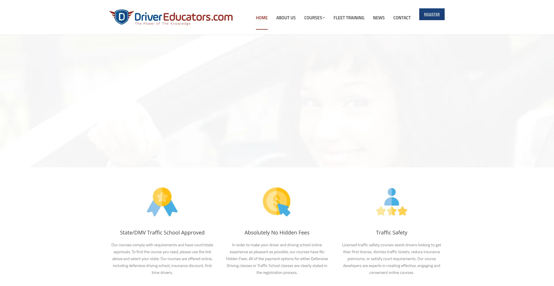 Website screenshot of Drivereducators.com