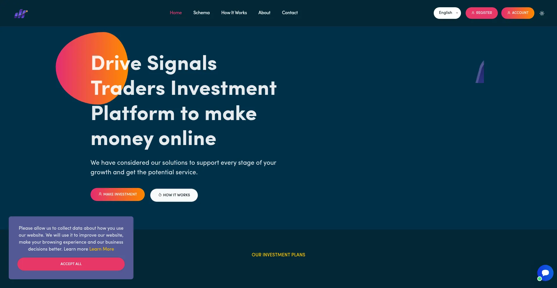 Website screenshot of Drivesignalstraders.pro