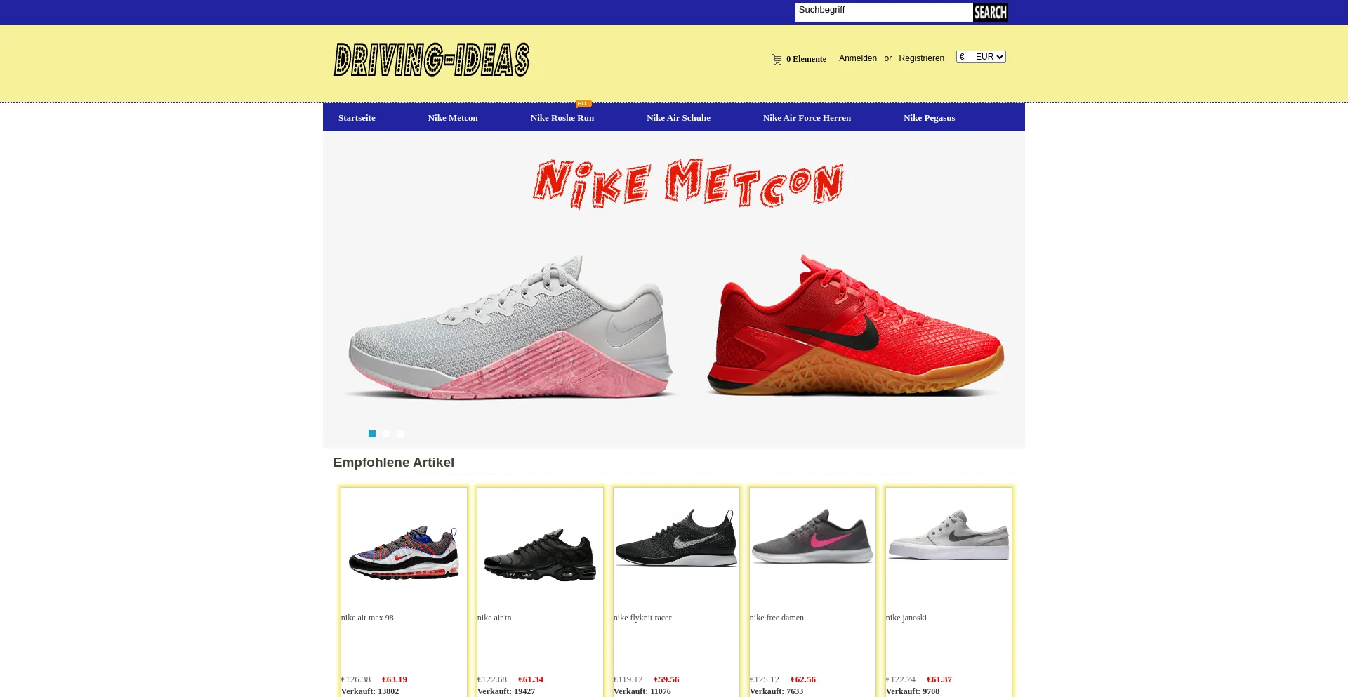 Website screenshot of Driving-ideas.de