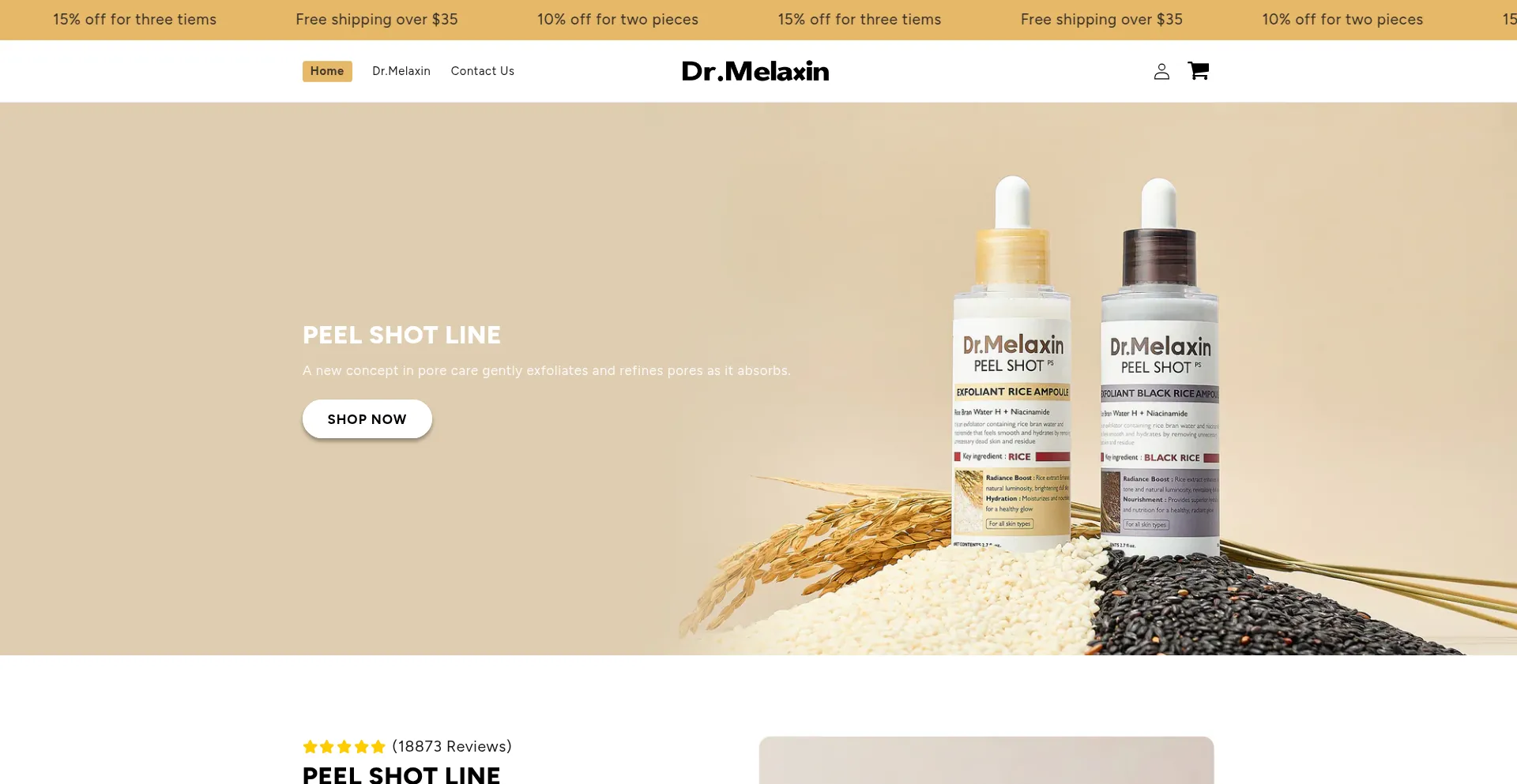 Website screenshot of Drmelaxind.com