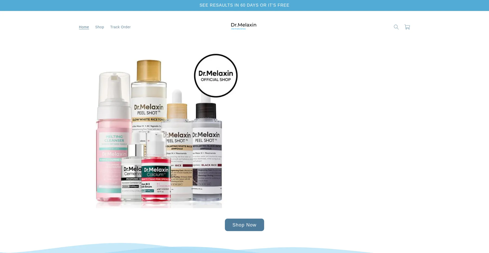 Website screenshot of Drmelaxinskin.com