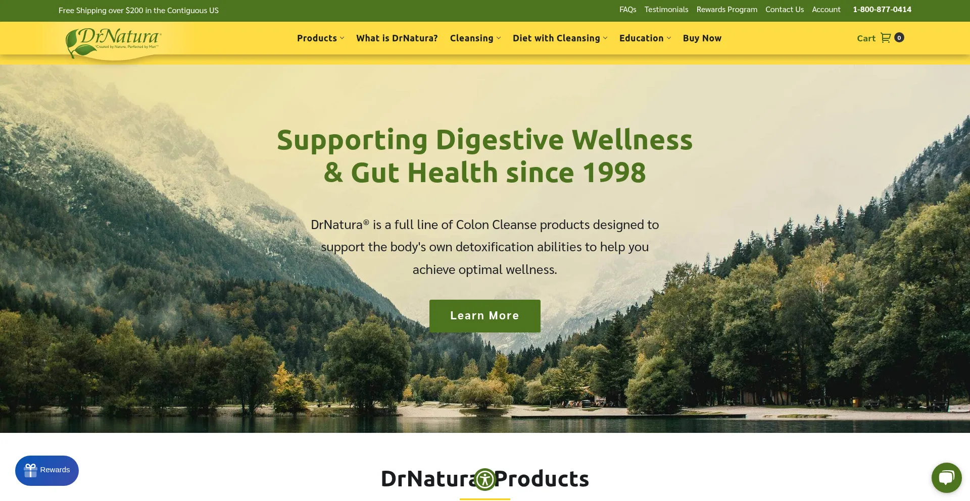 Website screenshot of Drnatura.com