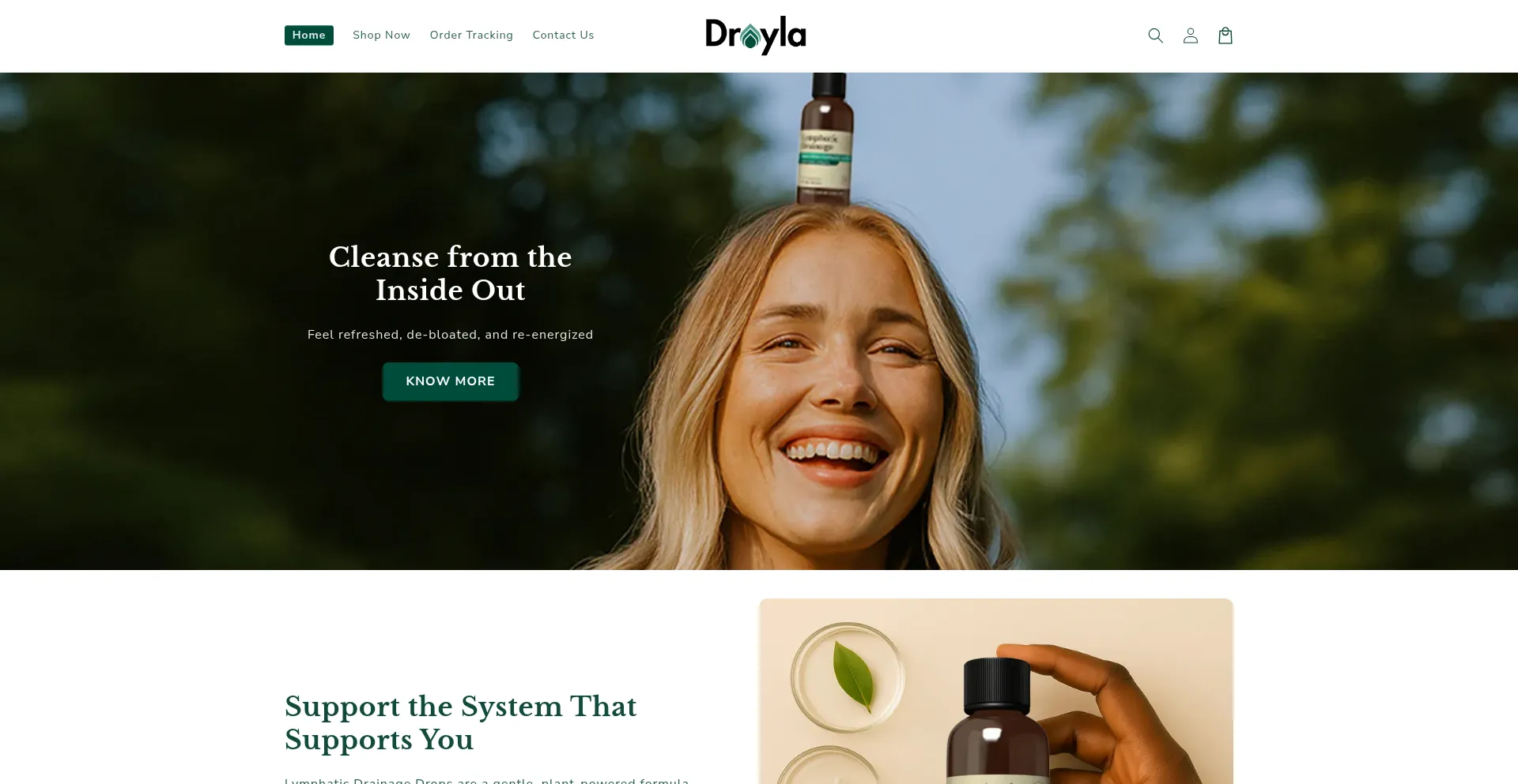 Website screenshot of Droyla.com