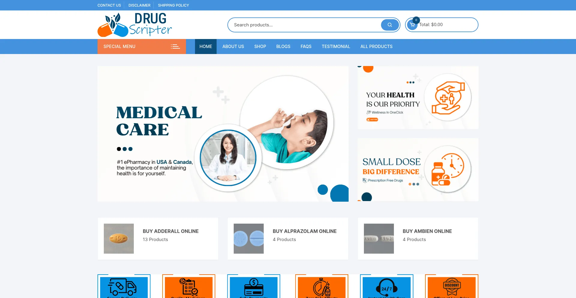 Website screenshot of Drugscripter.com