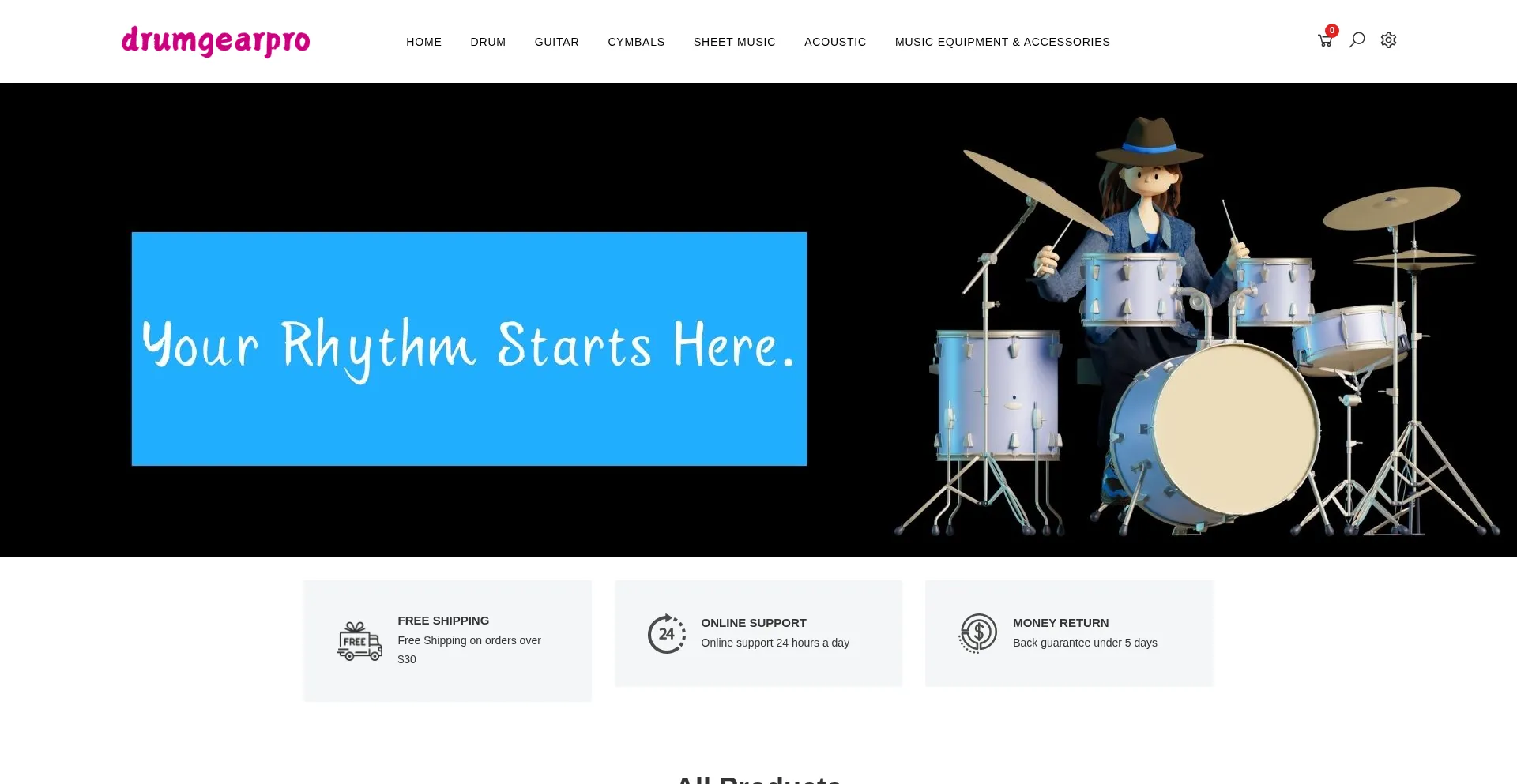 Drumgearpro.com Screenshot