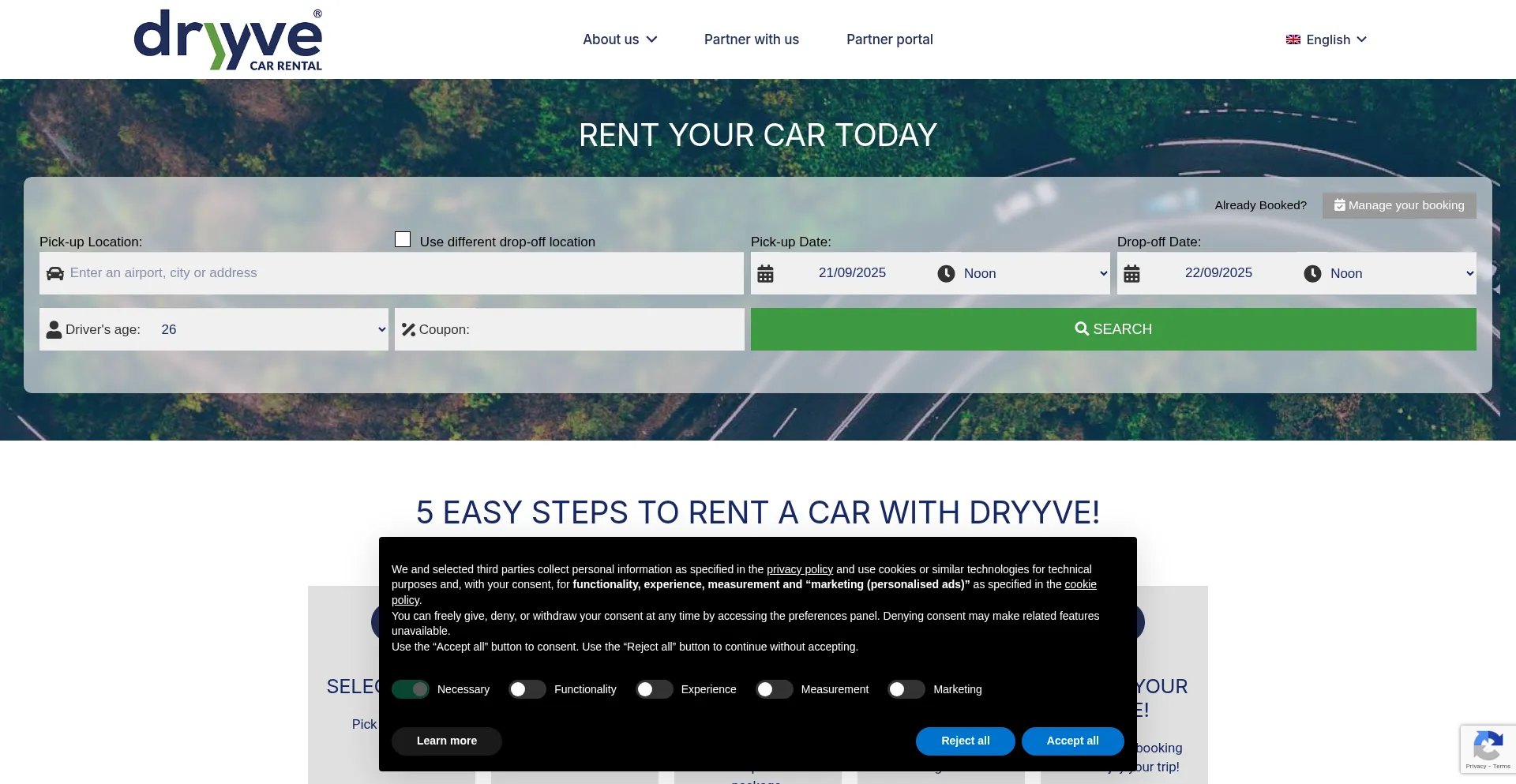 Dryyve.com Screenshot
