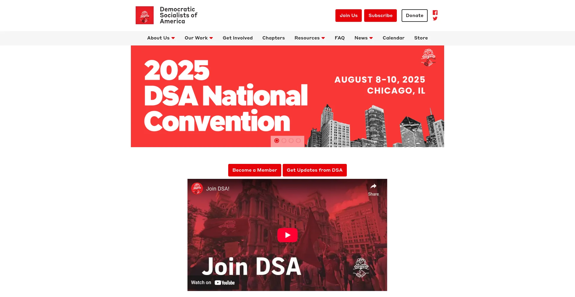 Website screenshot of Dsausa.org
