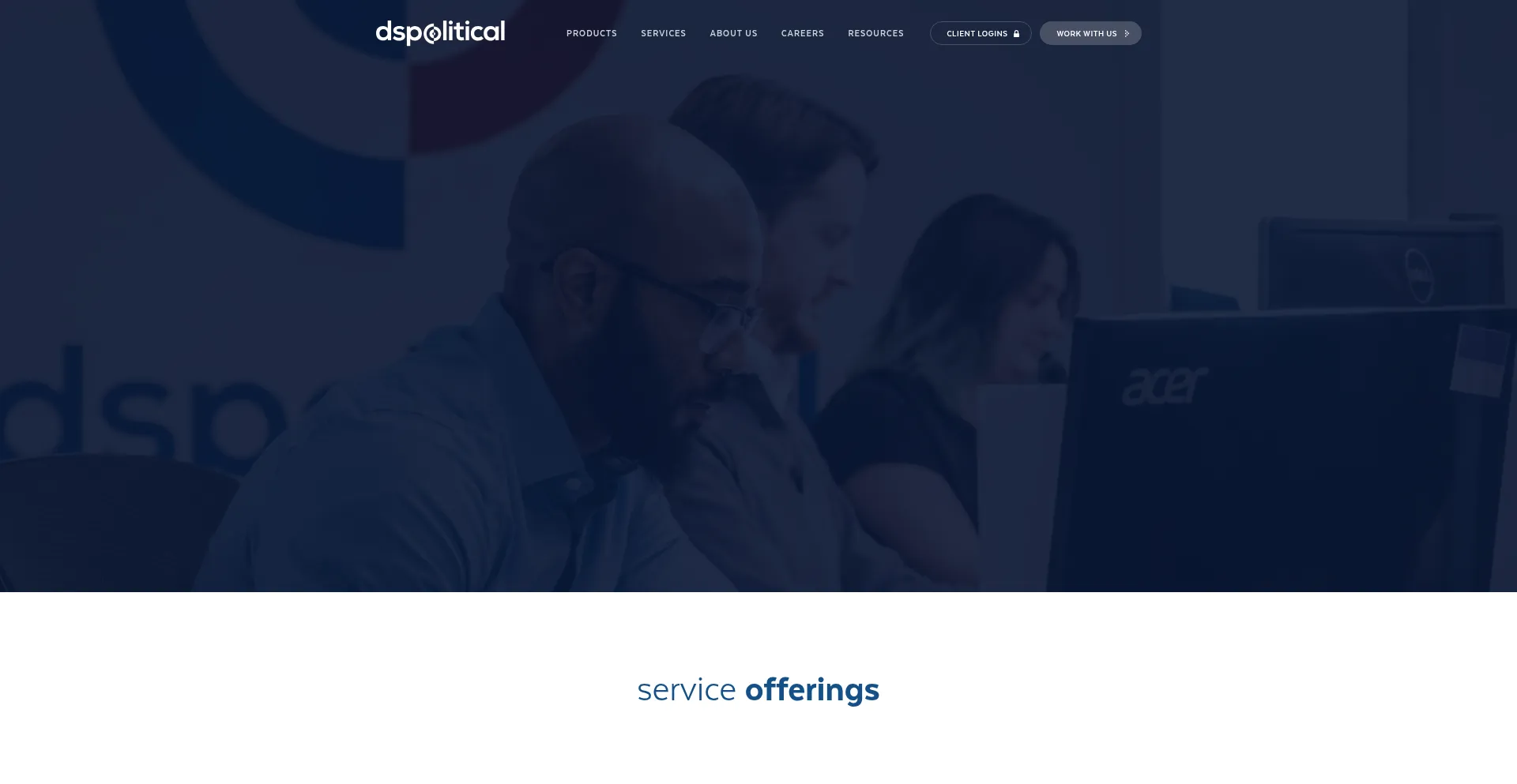 Website screenshot of Dspolitical.com