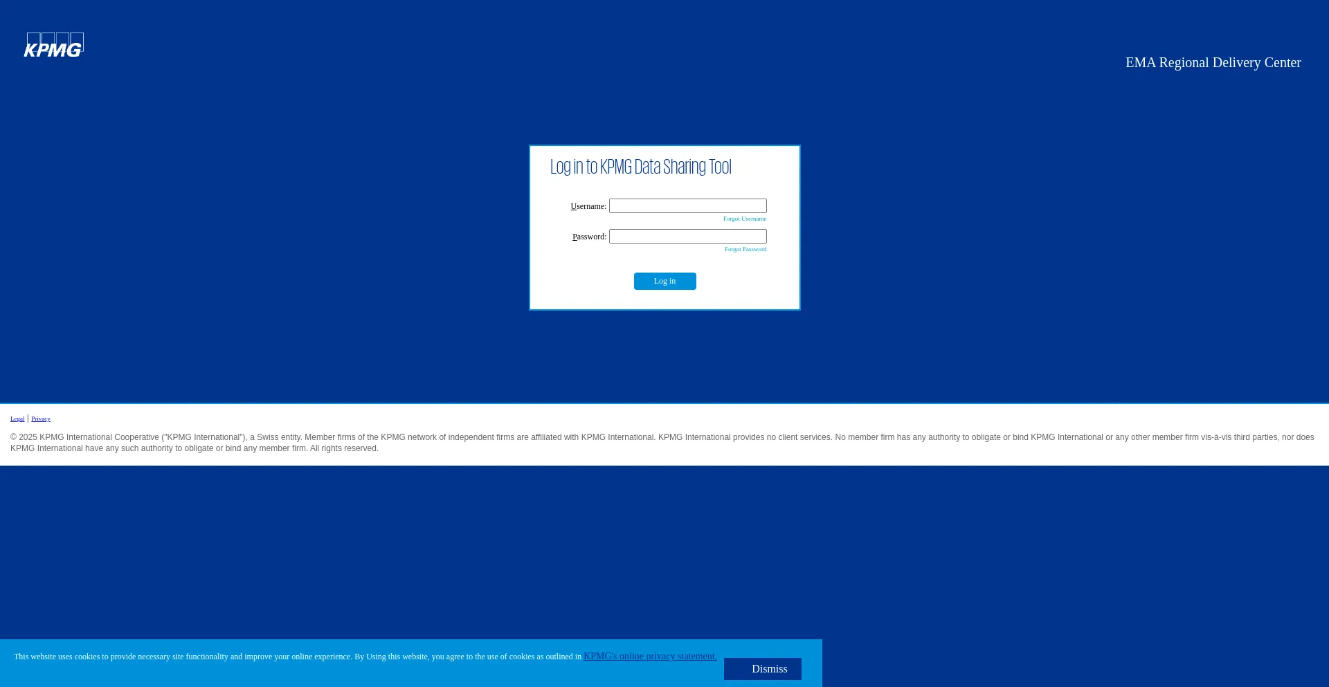 Website screenshot of Dst.ema.kpmg.com